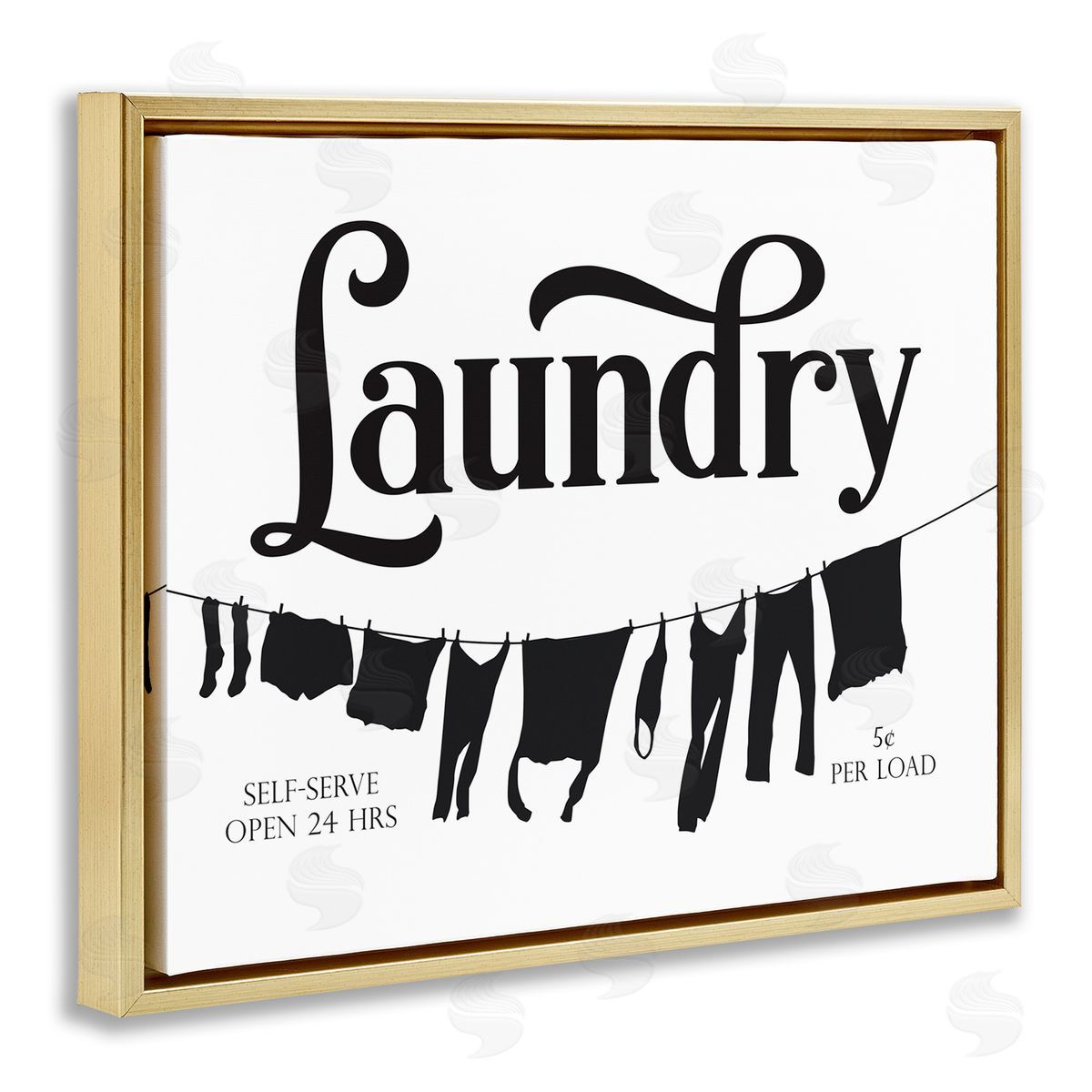 Lettered and Lined Clothesline Laundry Room Sign Vintage Advertisement