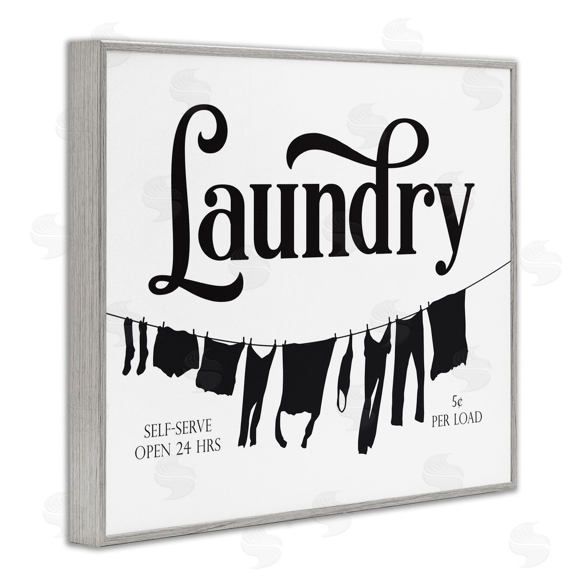 Lettered and Lined Clothesline Laundry Room Sign Vintage Advertisement