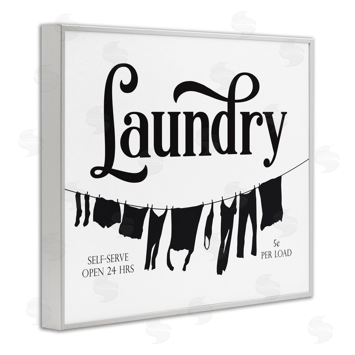 Lettered and Lined Clothesline Laundry Room Sign Vintage Advertisement