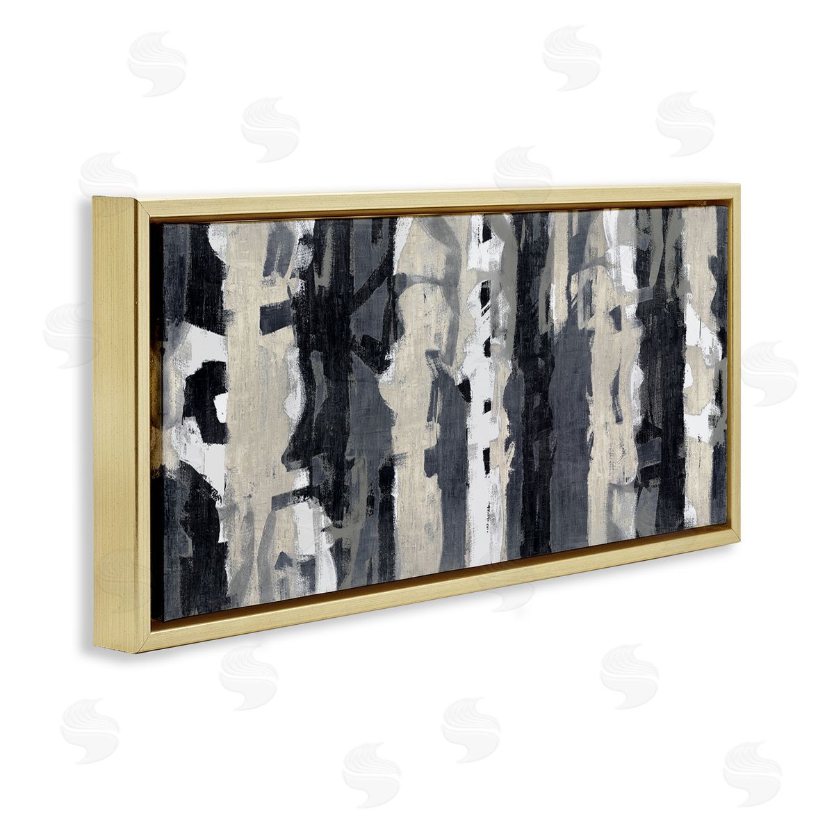 Max Hansen Modern Busy Abstraction Grey Beige Black Messy Stripes