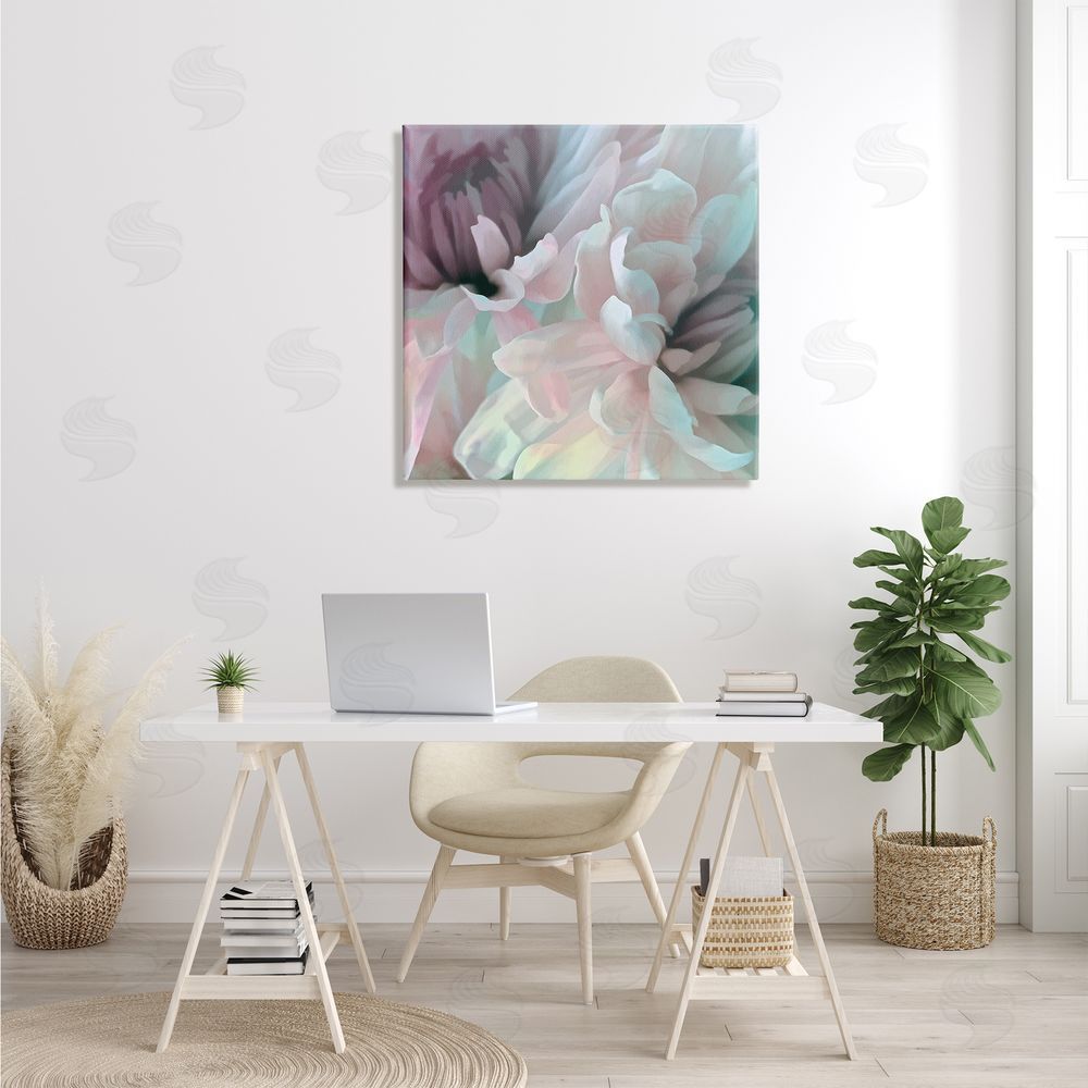 David Pollard Pink Floral Petal Study Blush Tone Flowers Canvas Wall Art in Room