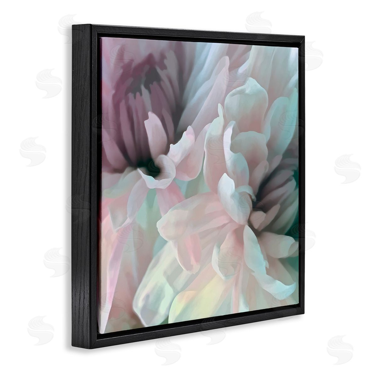 David Pollard Pink Floral Petal Study Blush Tone Flowers Black Floating Frame Canvas Wall Art Print