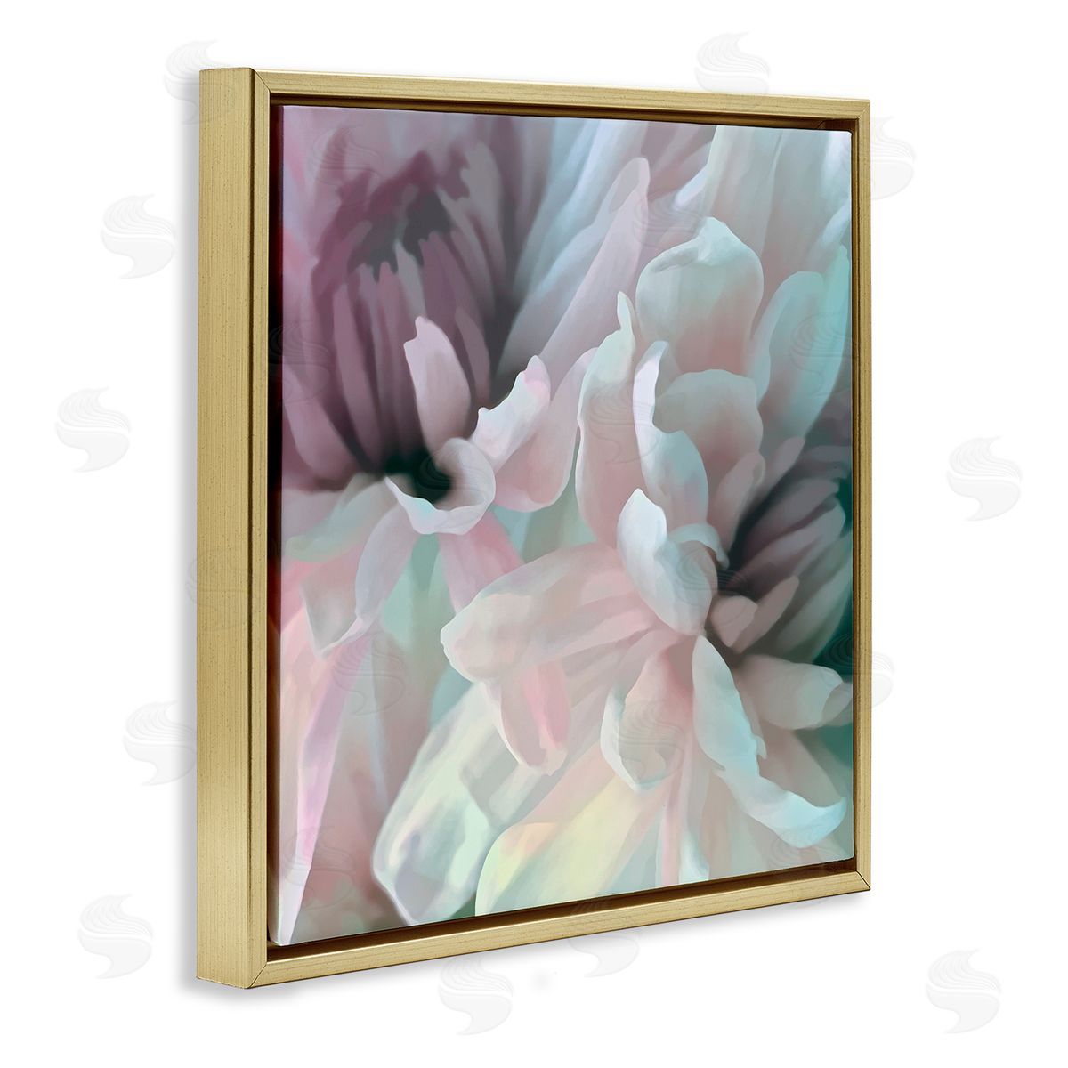 David Pollard Pink Floral Petal Study Blush Tone Flowers Gold Floating Frame Canvas Wall Art Print