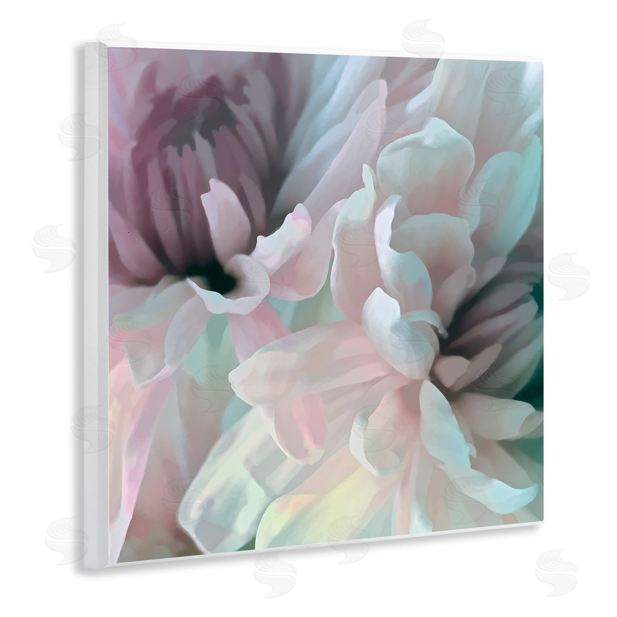 David Pollard Pink Floral Petal Study Blush Tone Flowers Wooden Wall Plaque Art Print