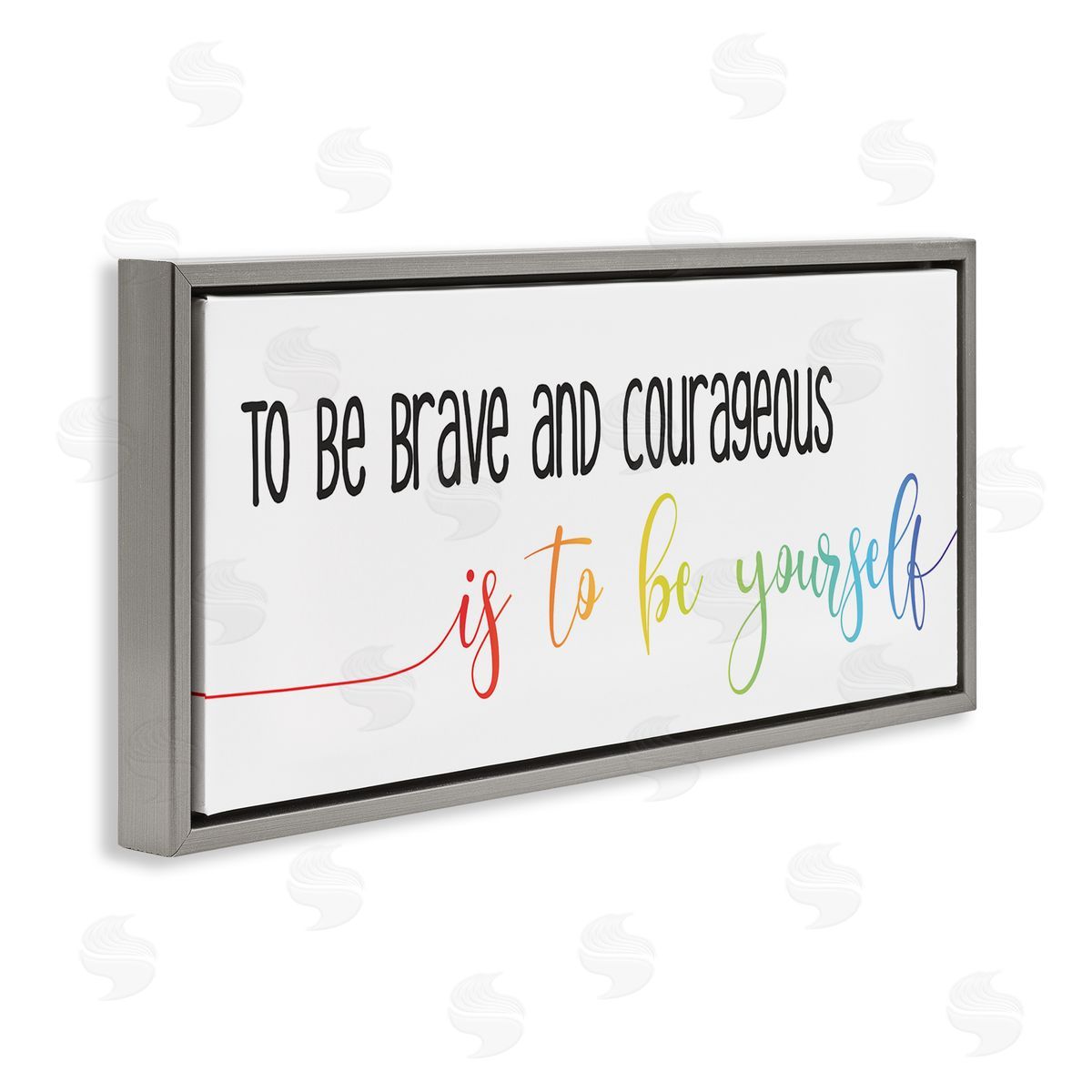 Stupell Studio Be Brave Be Yourself Motivational Phrase Rainbow Script