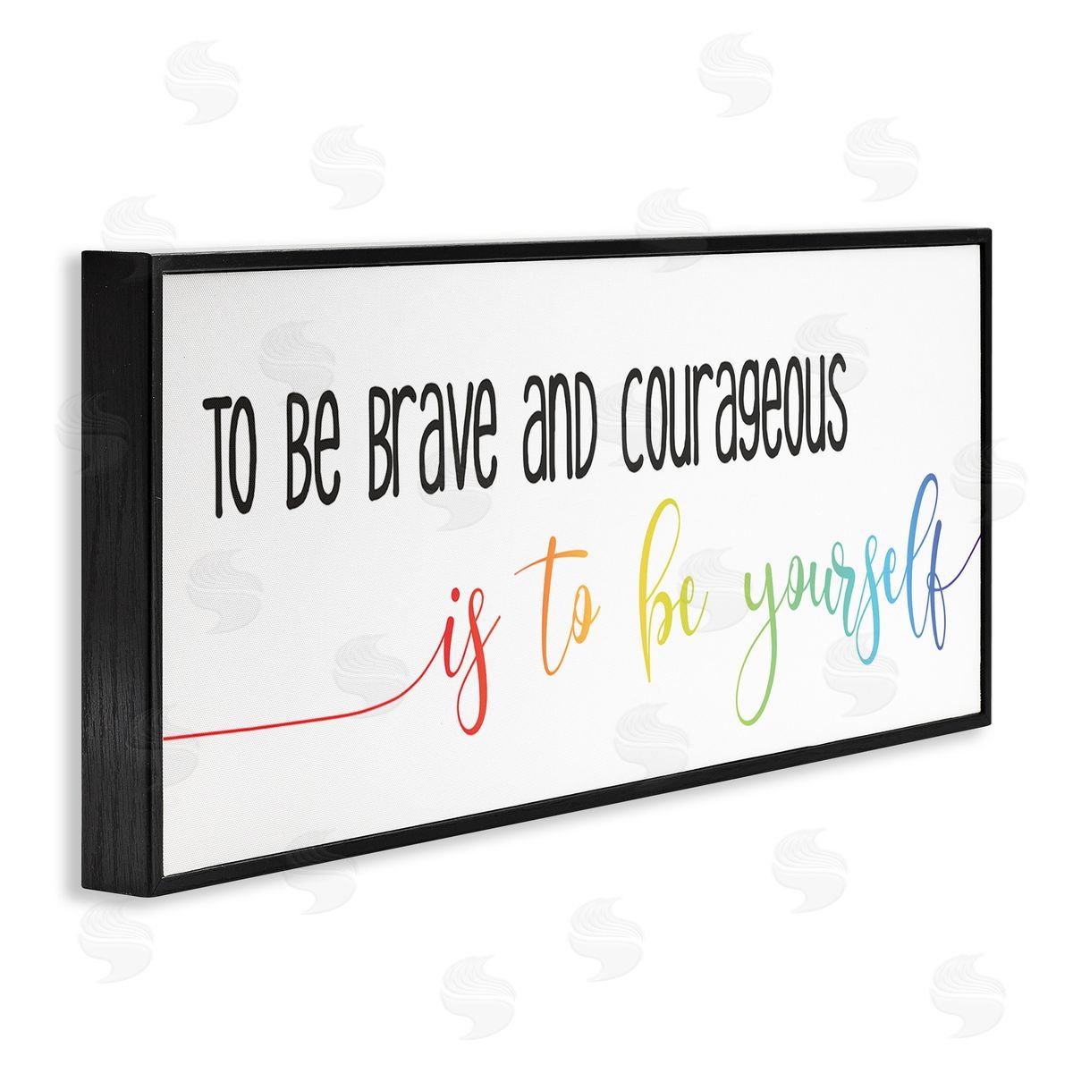 Stupell Studio Be Brave Be Yourself Motivational Phrase Rainbow Script