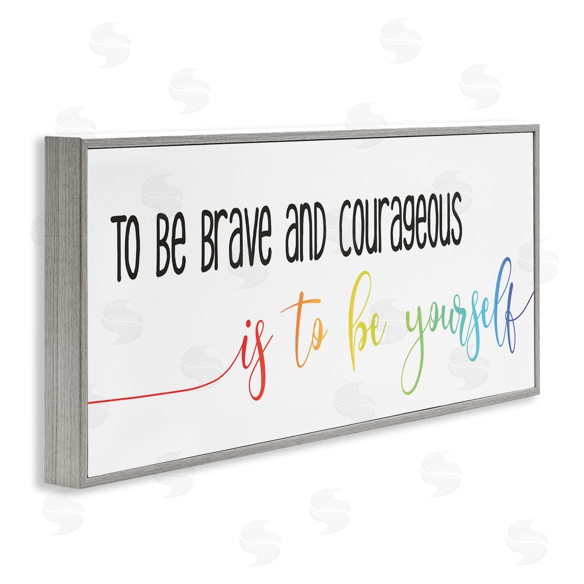Stupell Studio Be Brave Be Yourself Motivational Phrase Rainbow Script