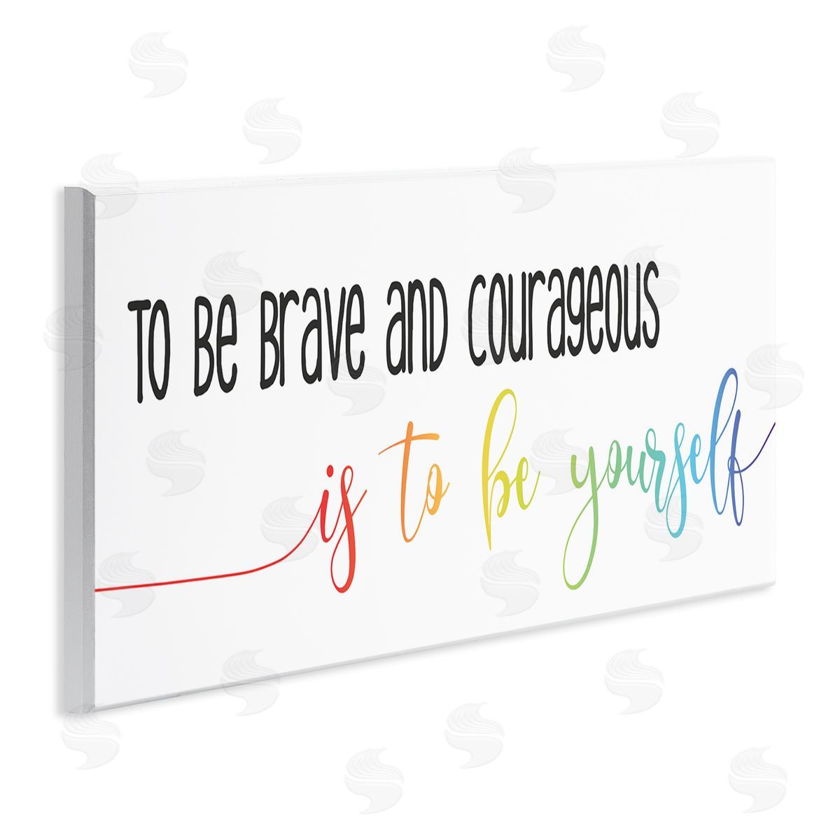 Stupell Studio Be Brave Be Yourself Motivational Phrase Rainbow Script