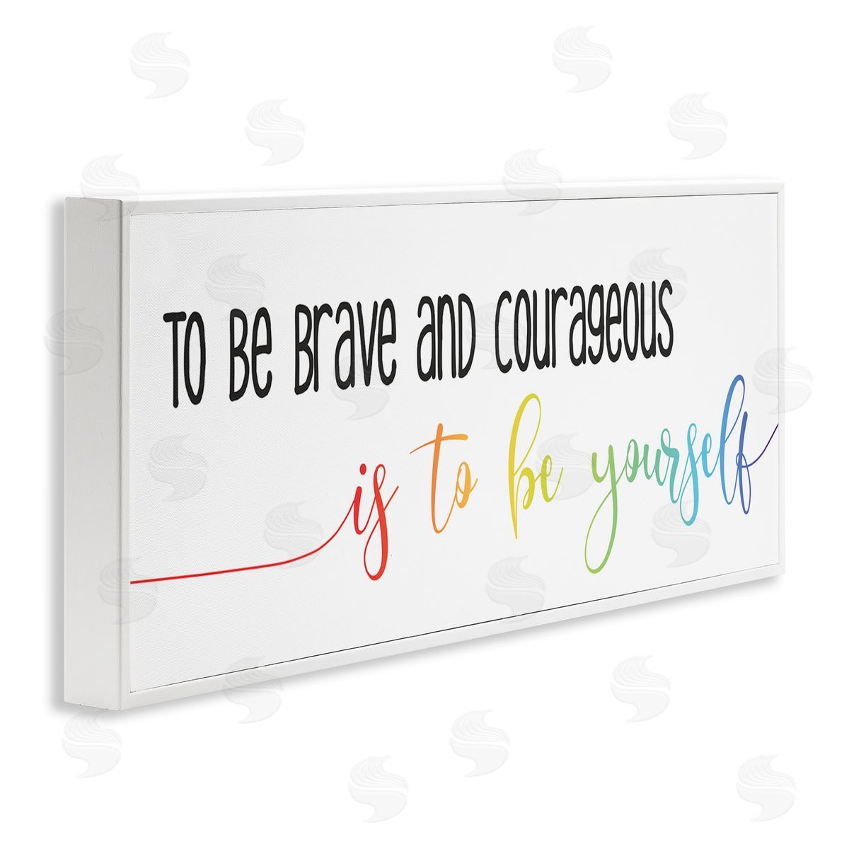 Stupell Studio Be Brave Be Yourself Motivational Phrase Rainbow Script
