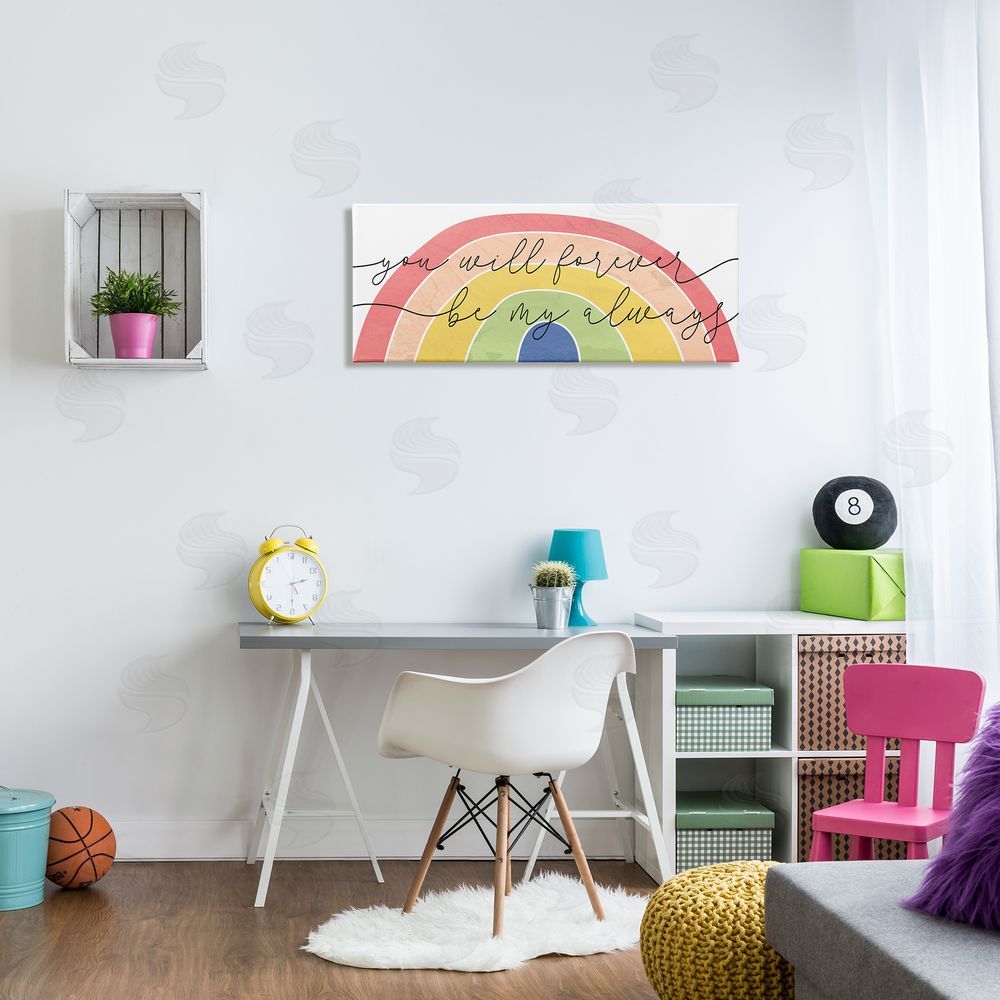 Stupell Studio Forever Be My Always Quote Bold Rainbow Arches