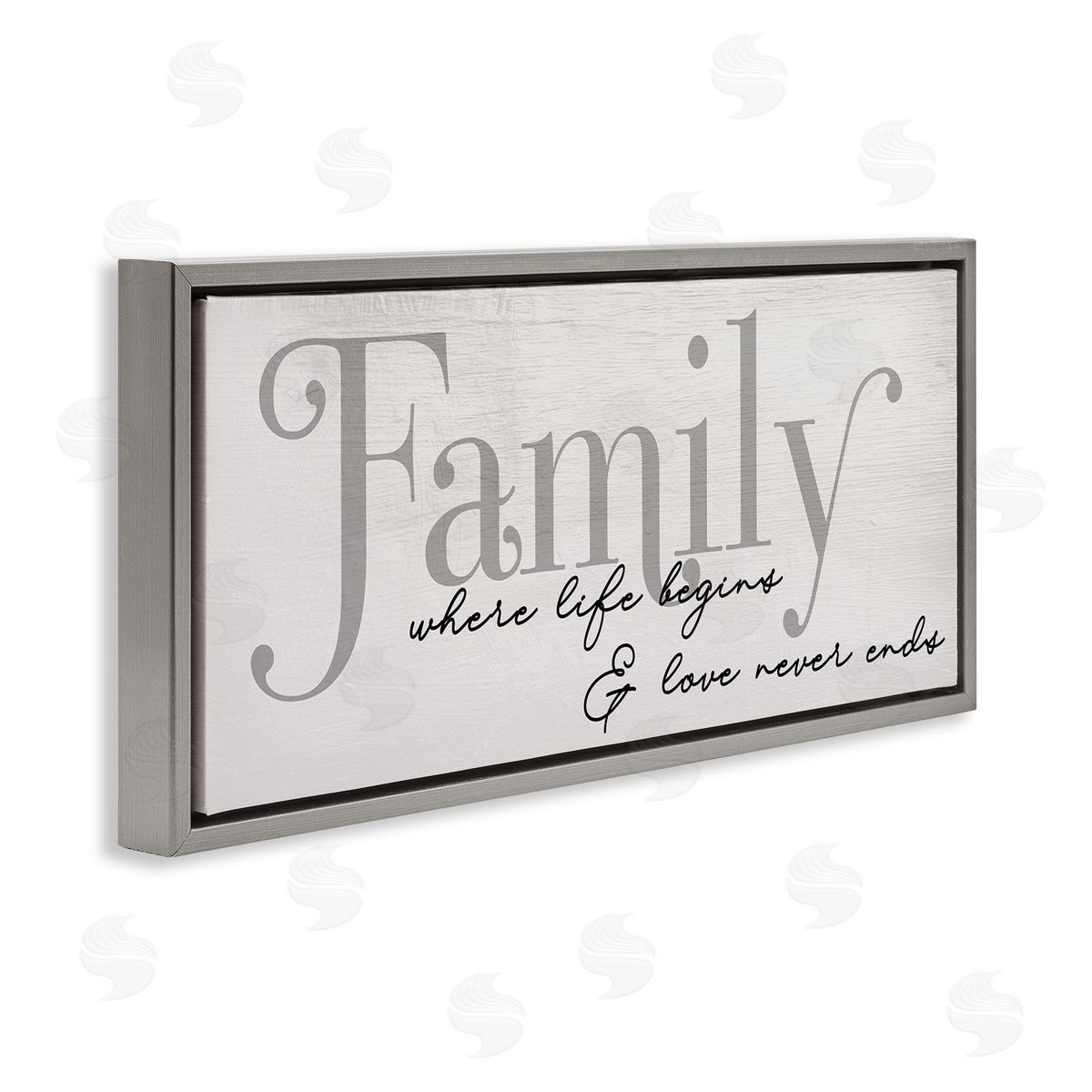Stupell Studio Family Life Begins & Love Never Ends Phrase