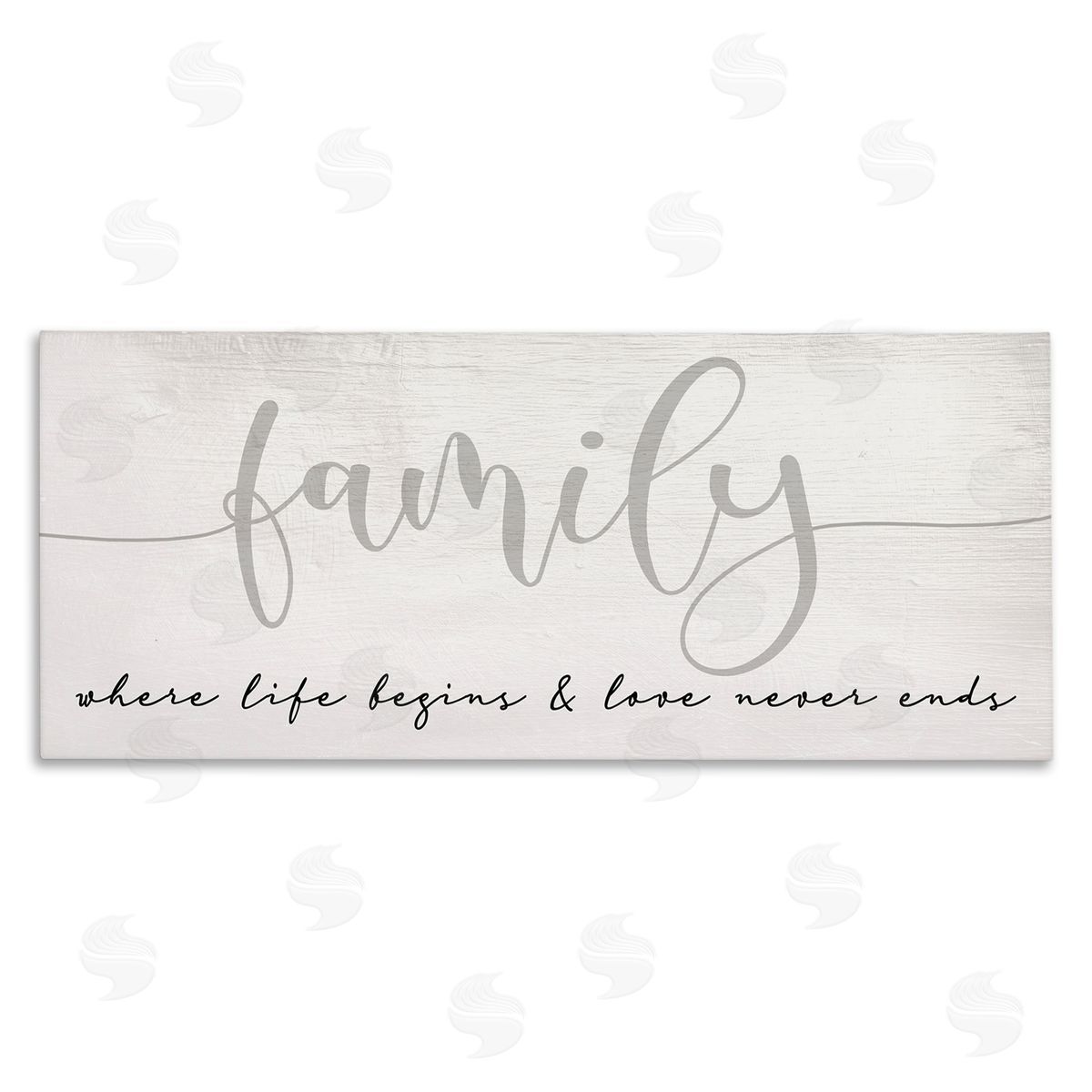 Stupell Studio Family Love Never Ends Sentiment Charming Typography