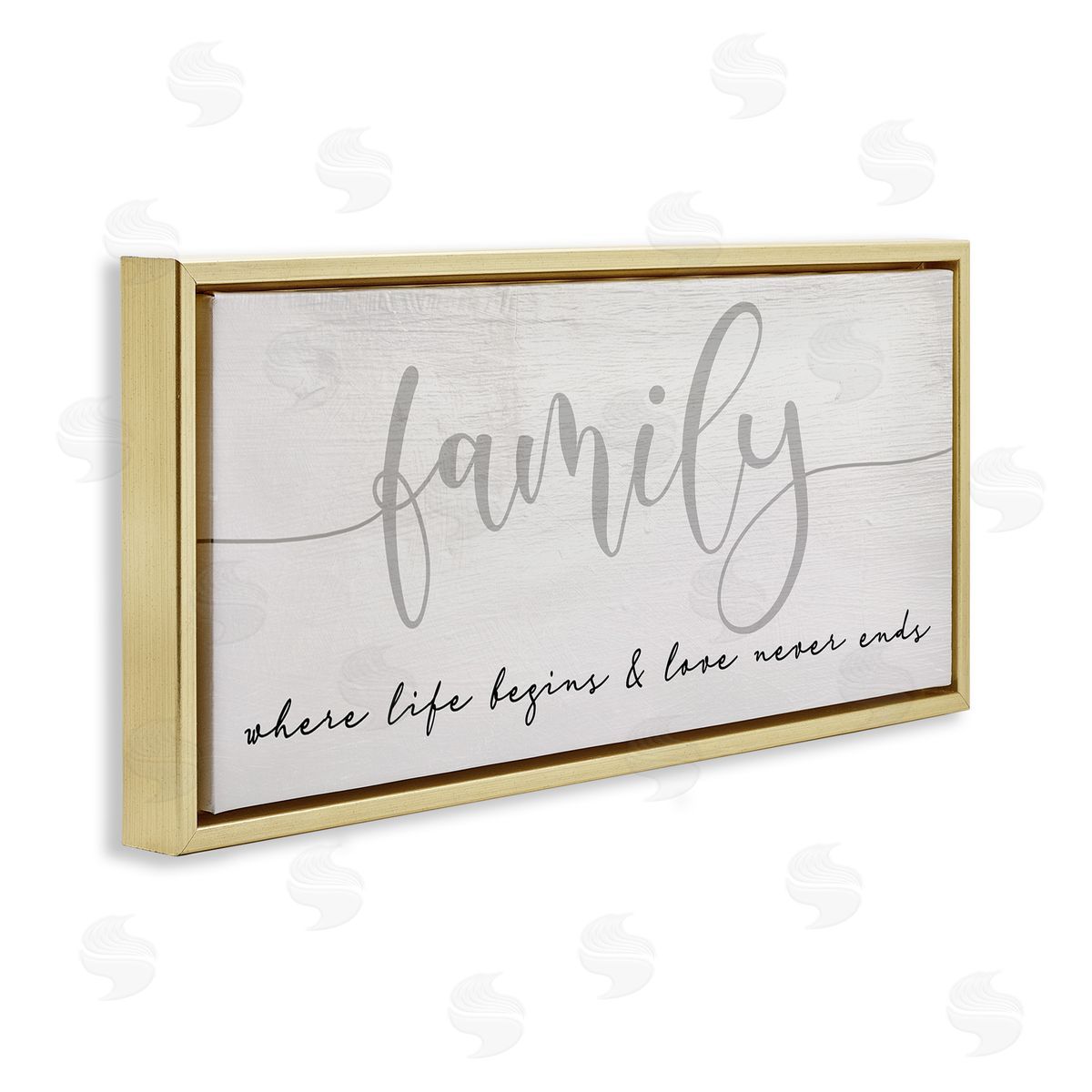 Stupell Studio Family Love Never Ends Sentiment Charming Typography