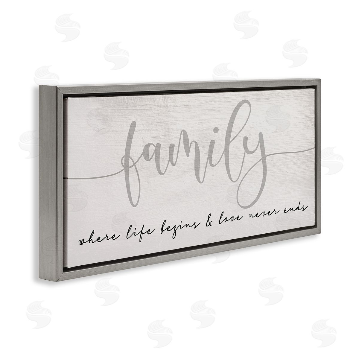 Stupell Studio Family Love Never Ends Sentiment Charming Typography