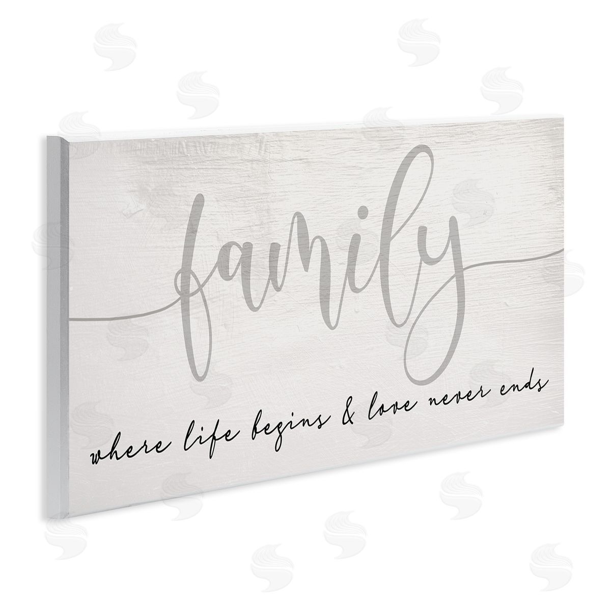 Stupell Studio Family Love Never Ends Sentiment Charming Typography