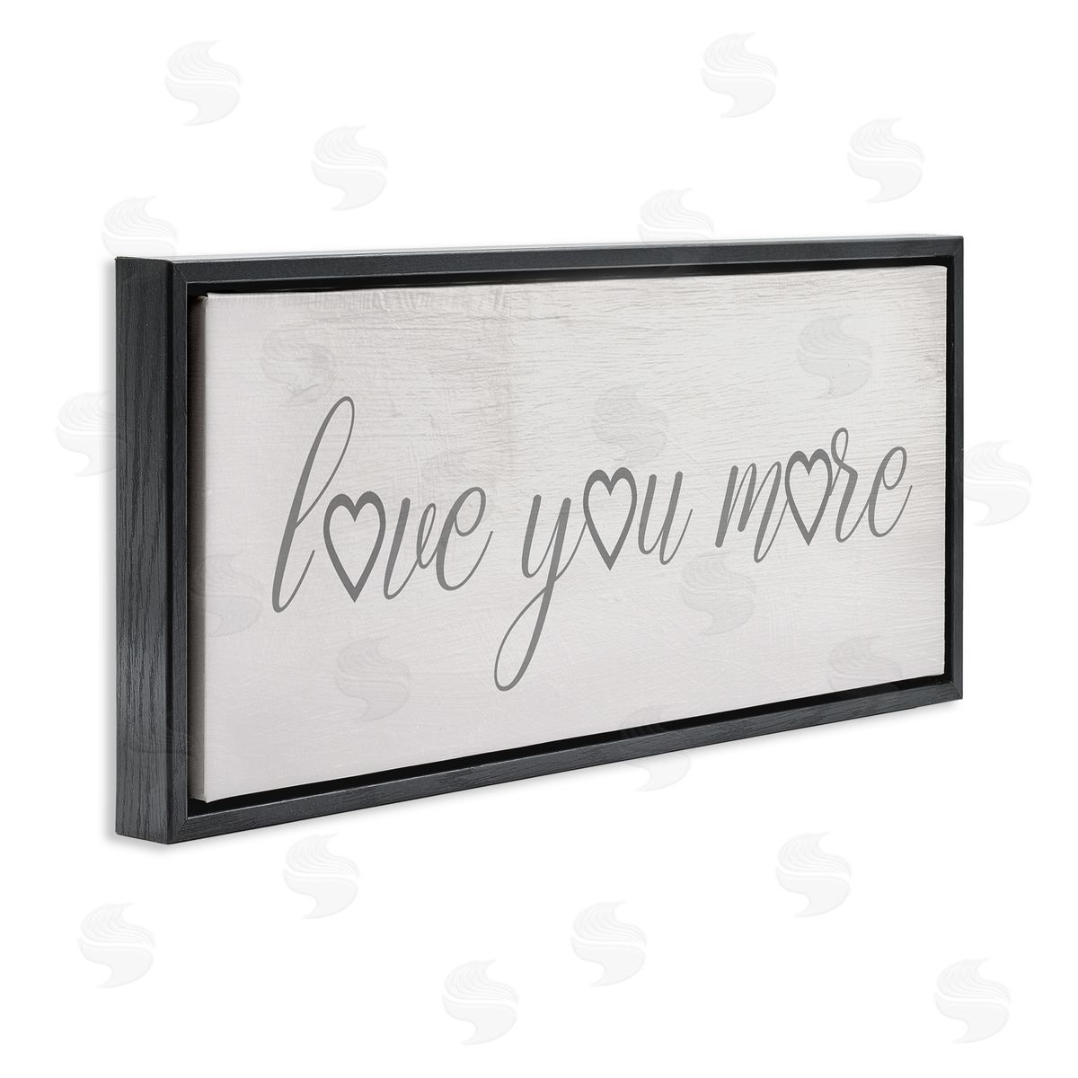 Love You More Heart Icon Black Floating Frame Canvas Wall Art, Home Decor by Stupell Studio