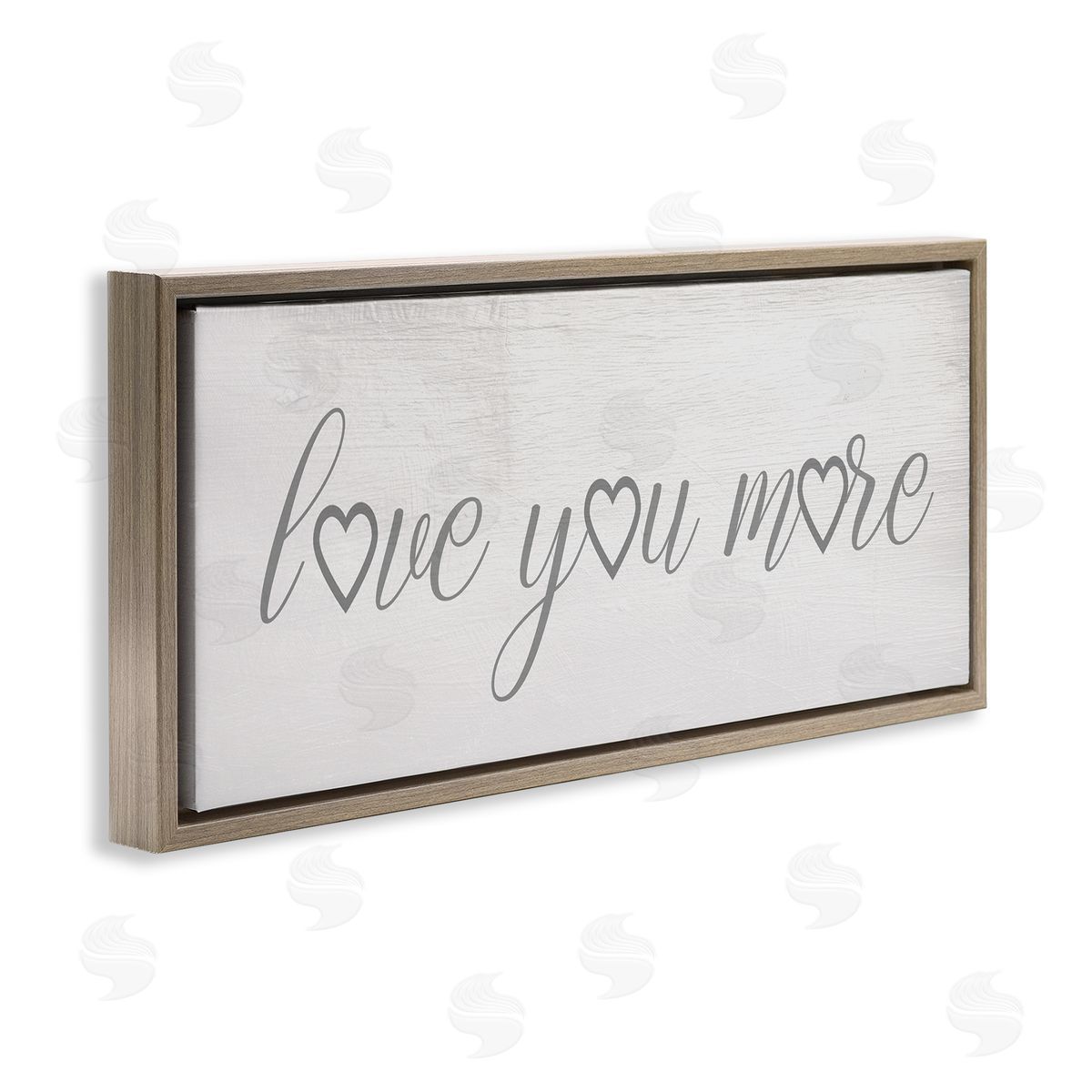 Love You More Heart Icon Brown Floating Frame Canvas Wall Art, Home Decor by Stupell Studio
