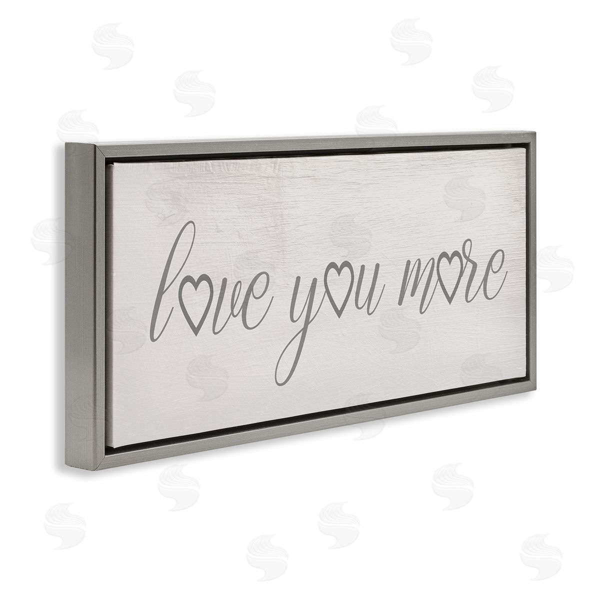 Love You More Heart Icon Grey Floating Frame Canvas Wall Art, Home Decor by Stupell Studio