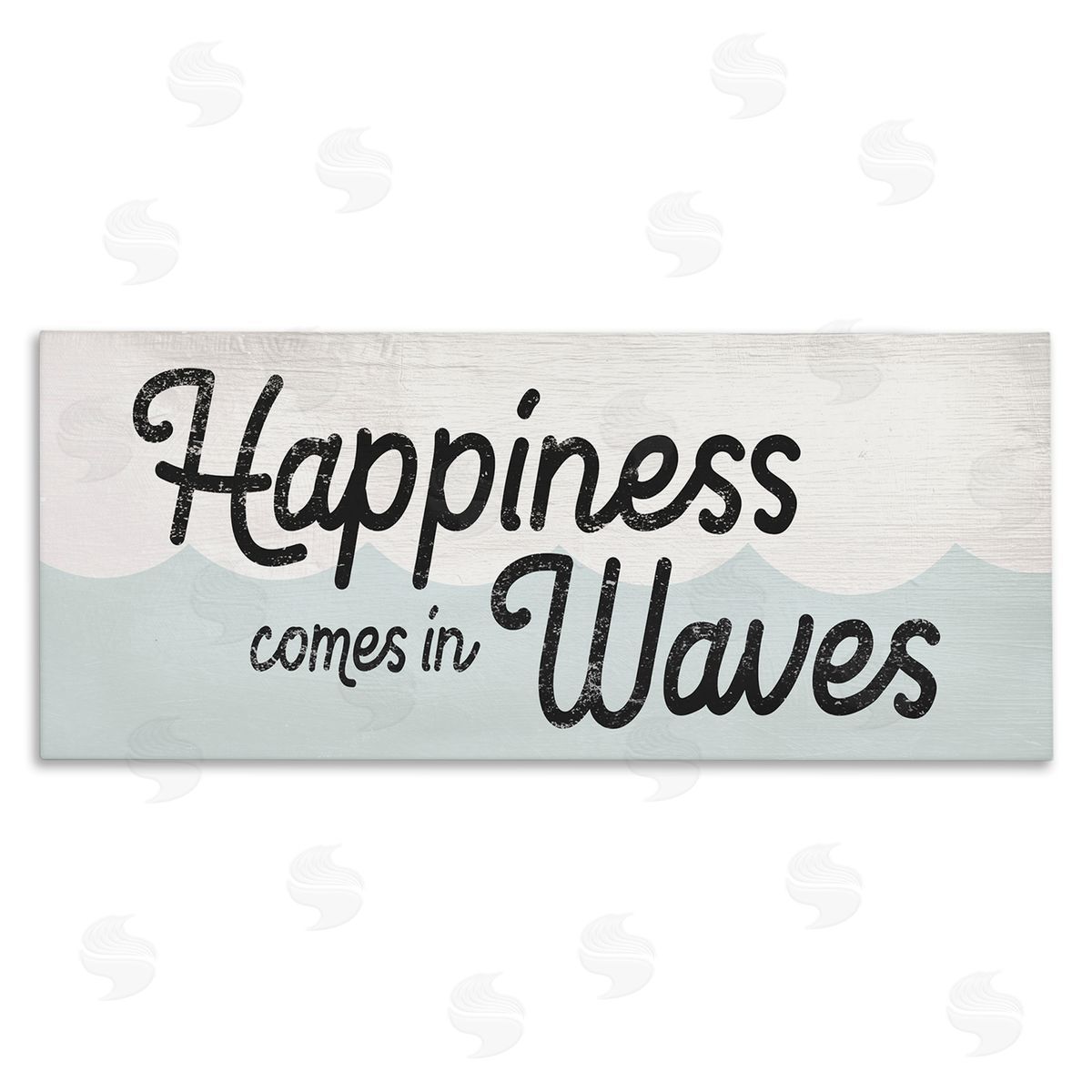 Stupell Studio Happiness Comes In Waves Phrase Blue Ocean Waves