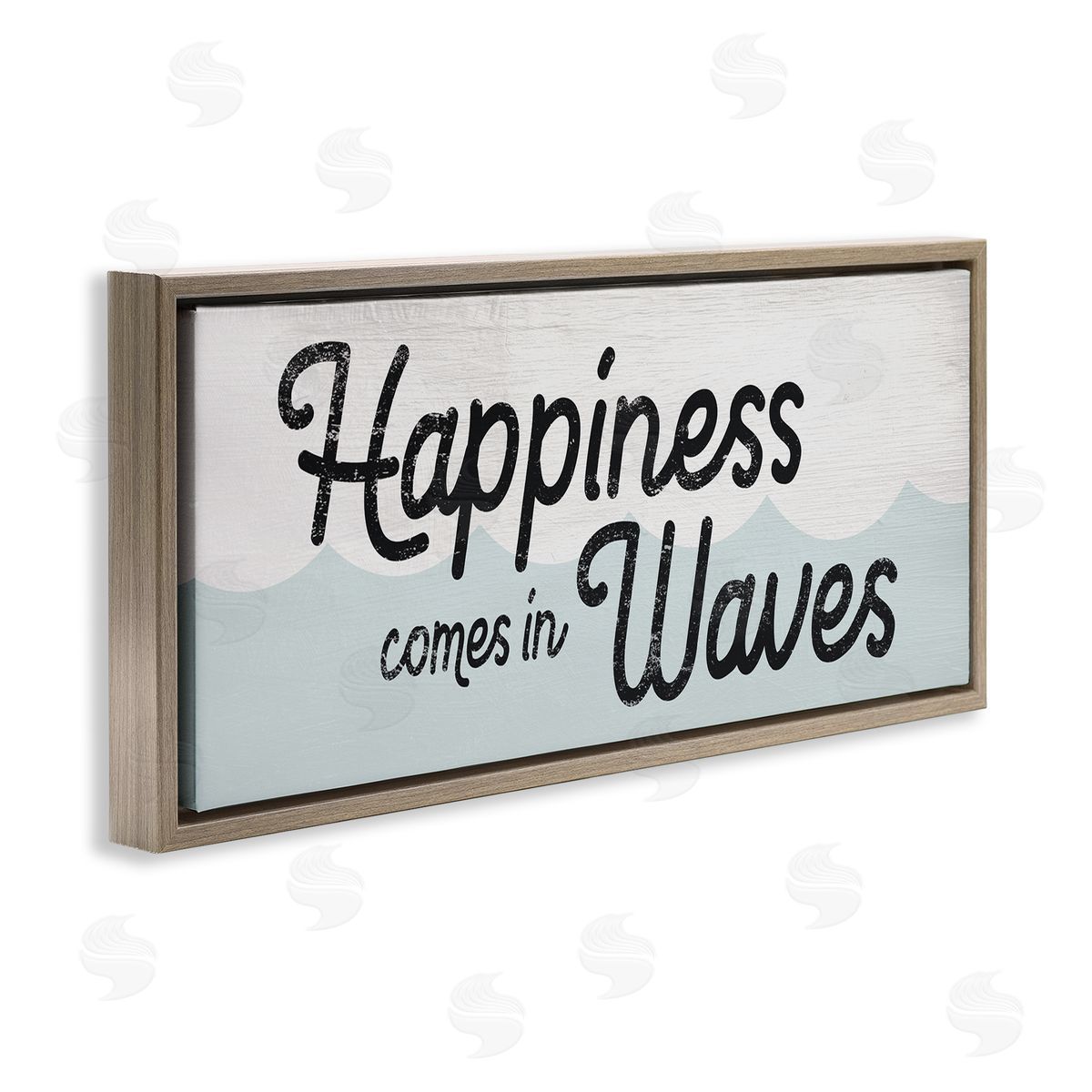 Stupell Studio Happiness Comes In Waves Phrase Blue Ocean Waves