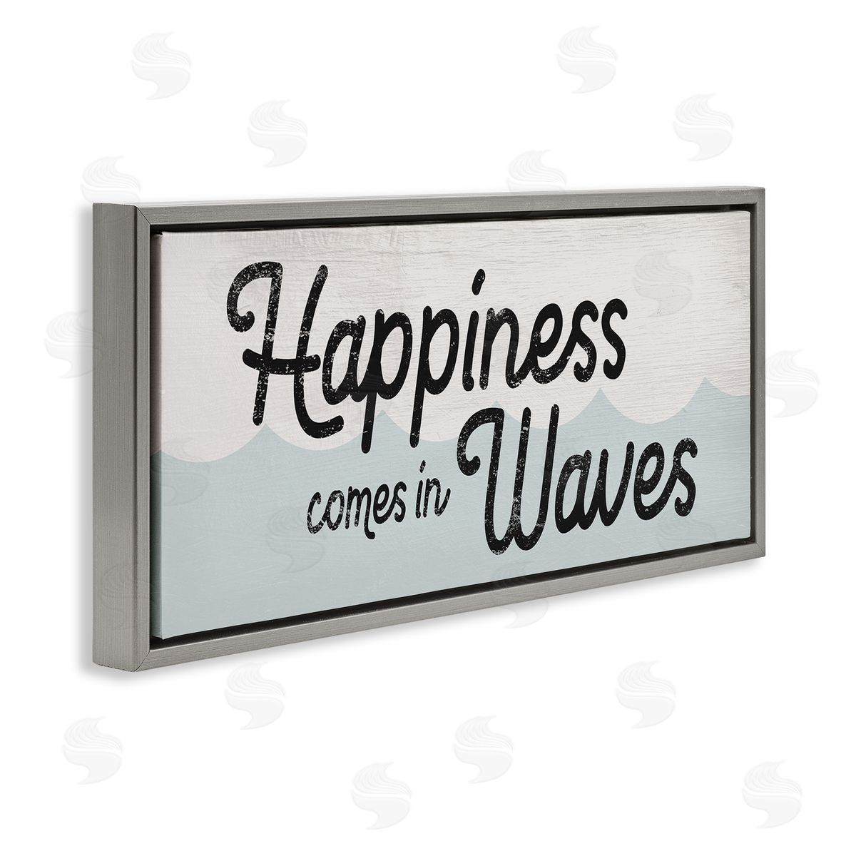 Stupell Studio Happiness Comes In Waves Phrase Blue Ocean Waves