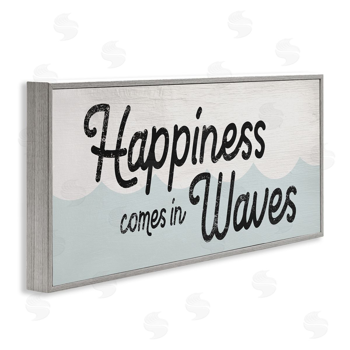 Stupell Studio Happiness Comes In Waves Phrase Blue Ocean Waves