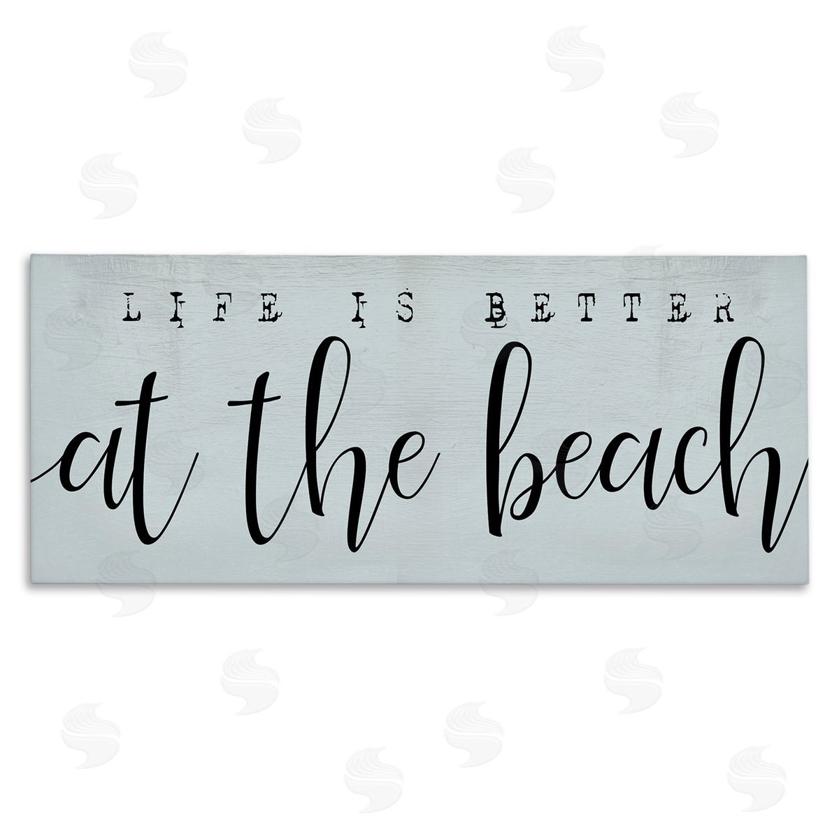 Stupell Studio Life's Better at Beach Phrase Soft Nautical Blue