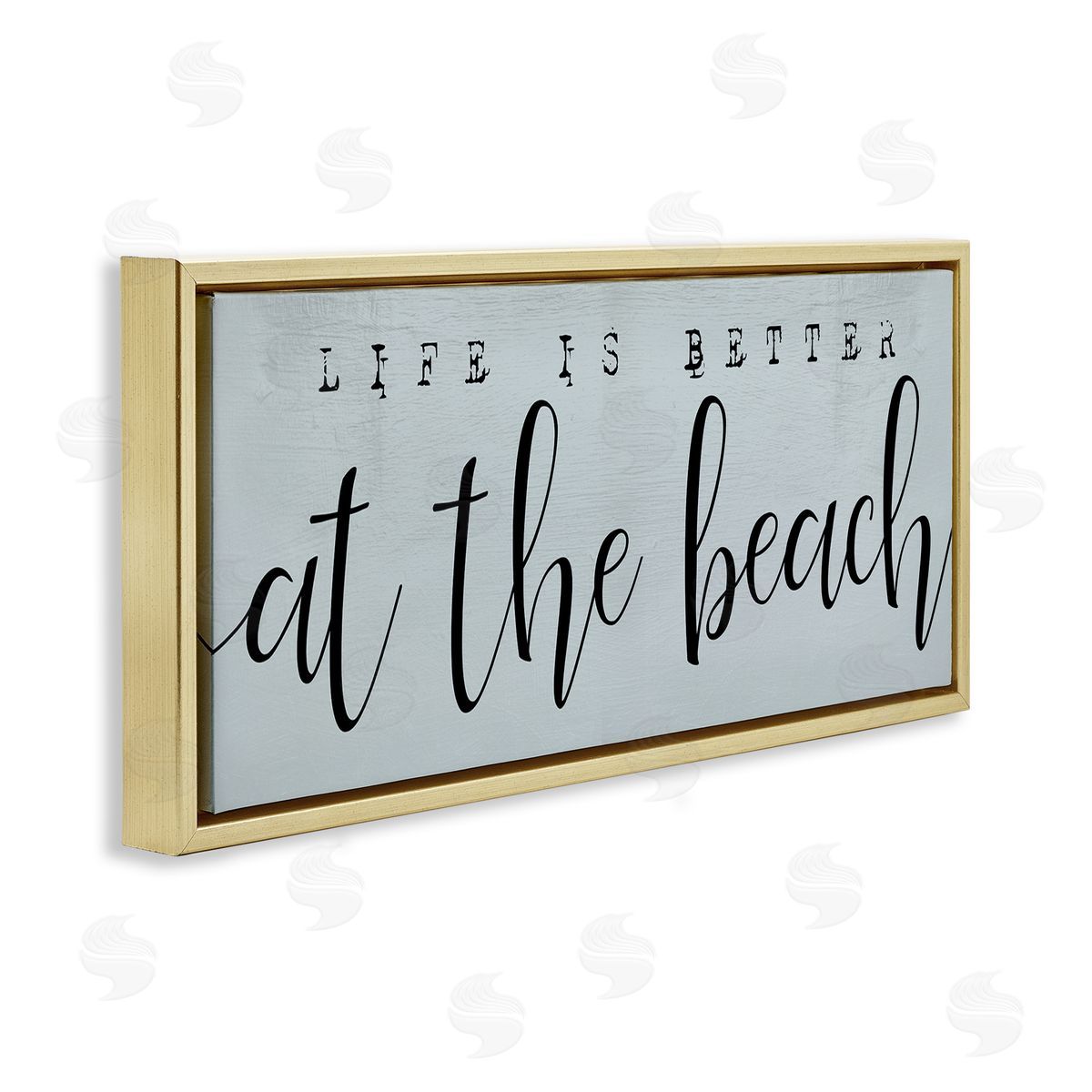 Stupell Studio Life's Better at Beach Phrase Soft Nautical Blue