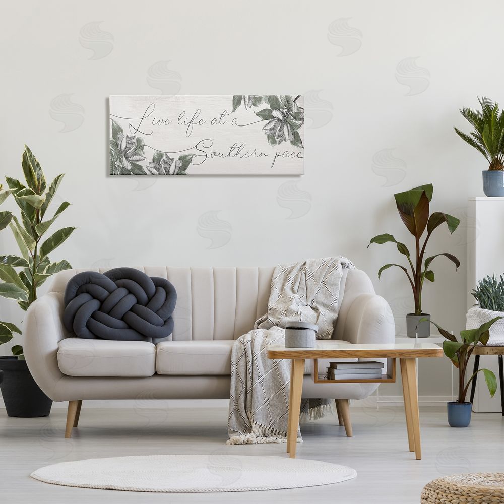 Stupell Studio Live Life at a Southern Pace Vintage Magnolia Florals