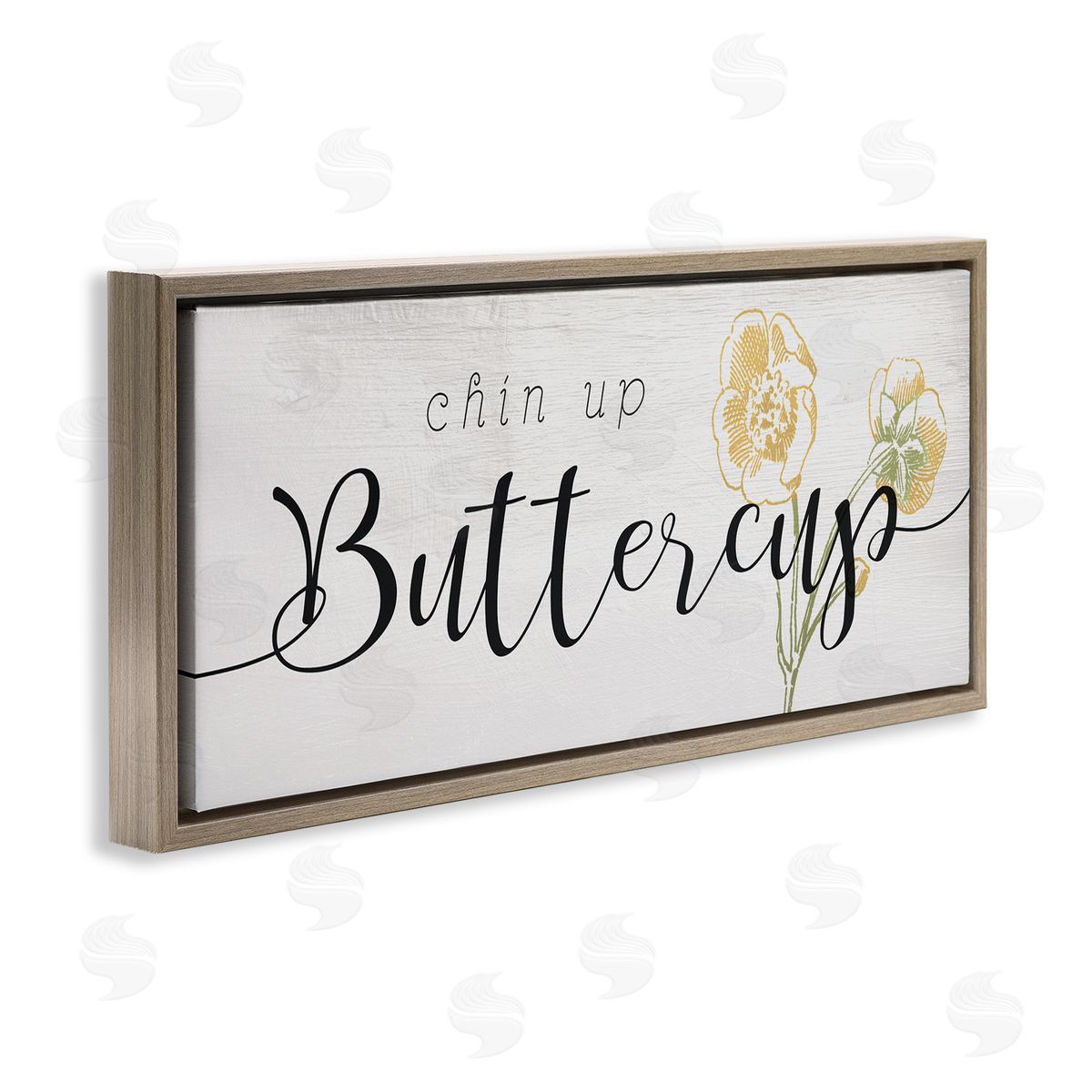 Stupell Studio Chin Up Buttercup Cute Encouragement Yellow Florals