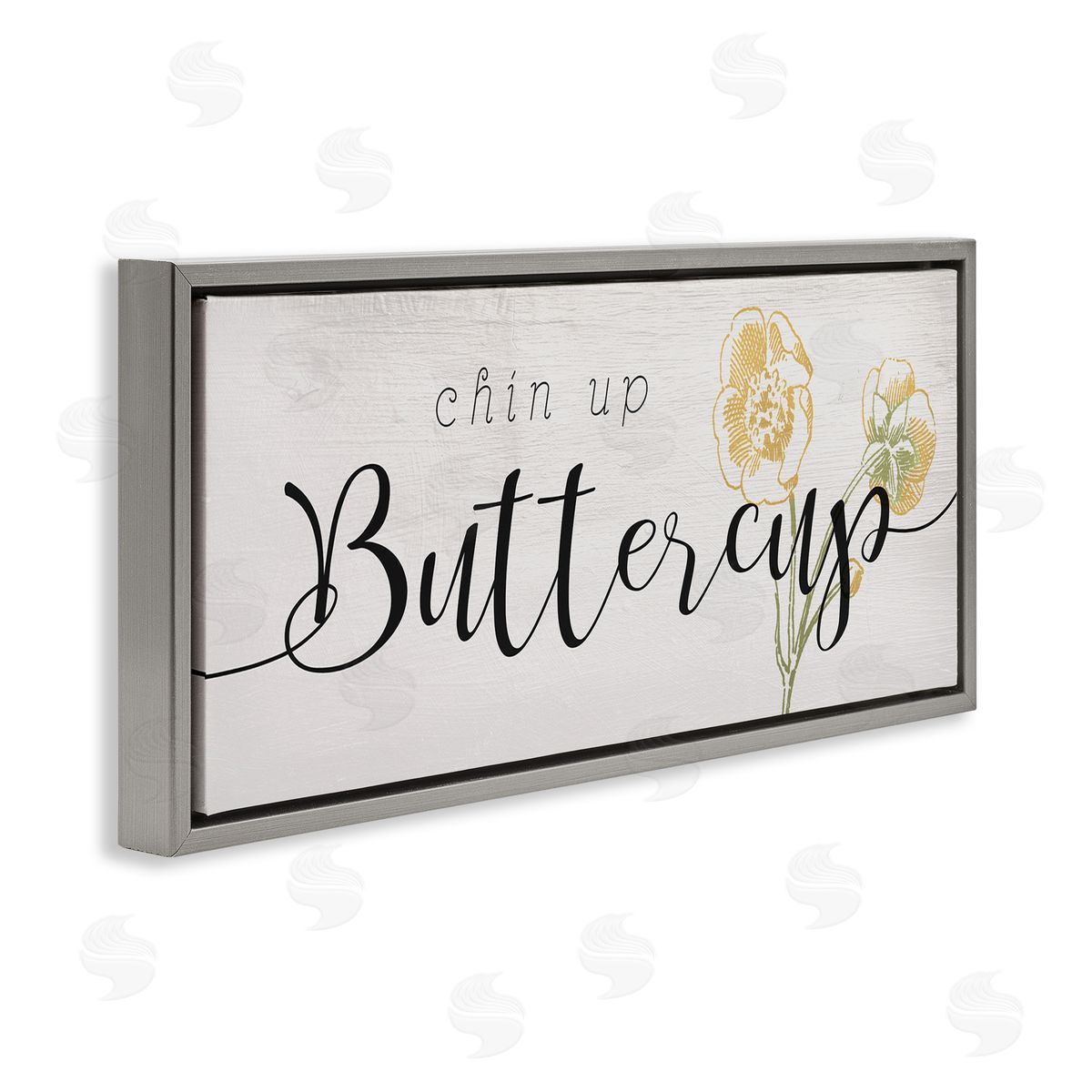 Stupell Studio Chin Up Buttercup Cute Encouragement Yellow Florals