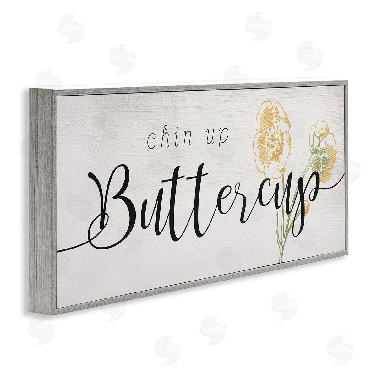 Stupell Studio Chin Up Buttercup Cute Encouragement Yellow Florals