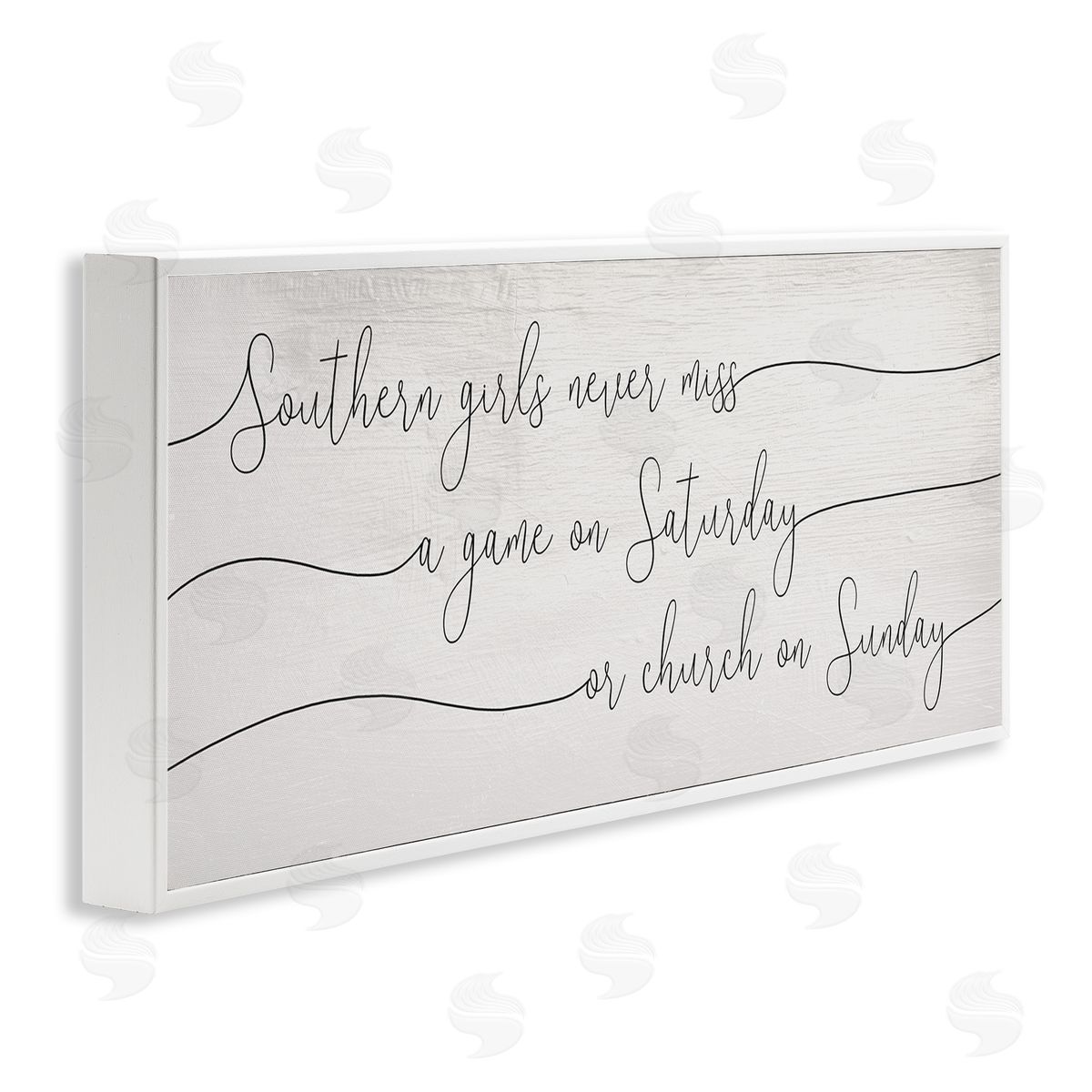 Stupell Studio Southern Girls Never Miss Games or Church Weekend Phrase