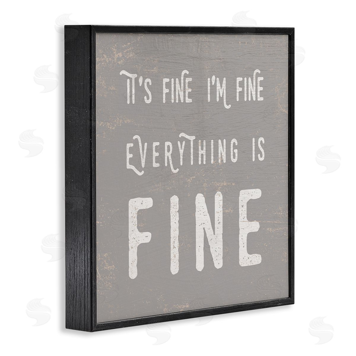 Stupell Studio It's Fine Everything's Fine Sassy Sarcastic Phrase Black Framed Glicee Wall Art Print