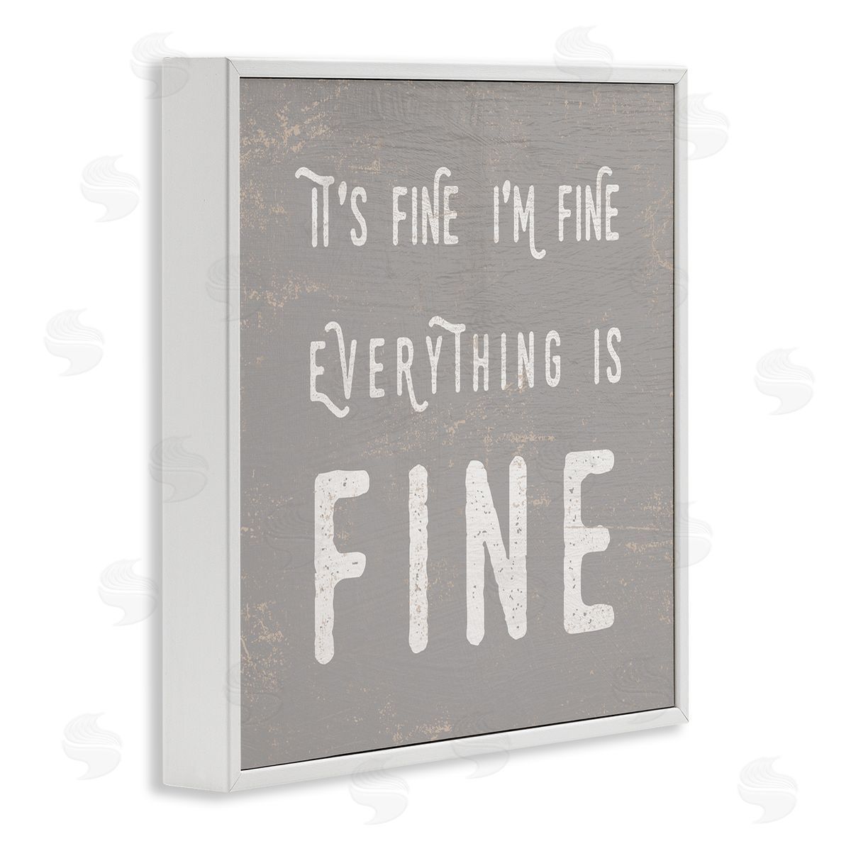 Stupell Studio It's Fine Everything's Fine Sassy Sarcastic Phrase White Framed Glicee Wall Art Print