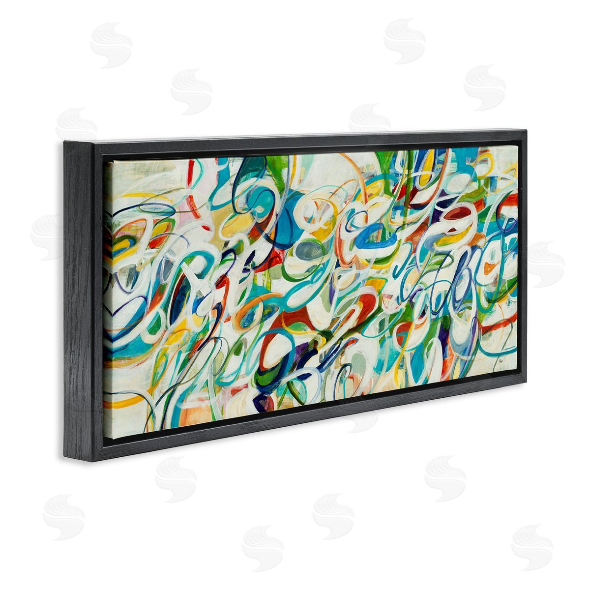 Lisa Ridgers Abstract Complexity Energetic Blue Green White Curved Lines