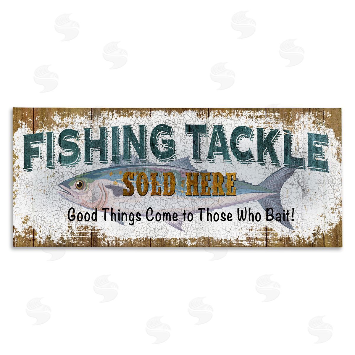 Conrad Knutsen Rustic Fishing Tackle Sign Those Who Bait Phrase