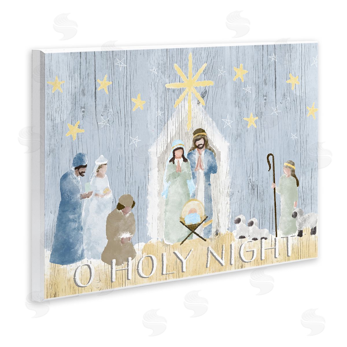 Nativity Barn Stable Scene Wood Plaque Wall Art, Home Decor by Andi Metz
