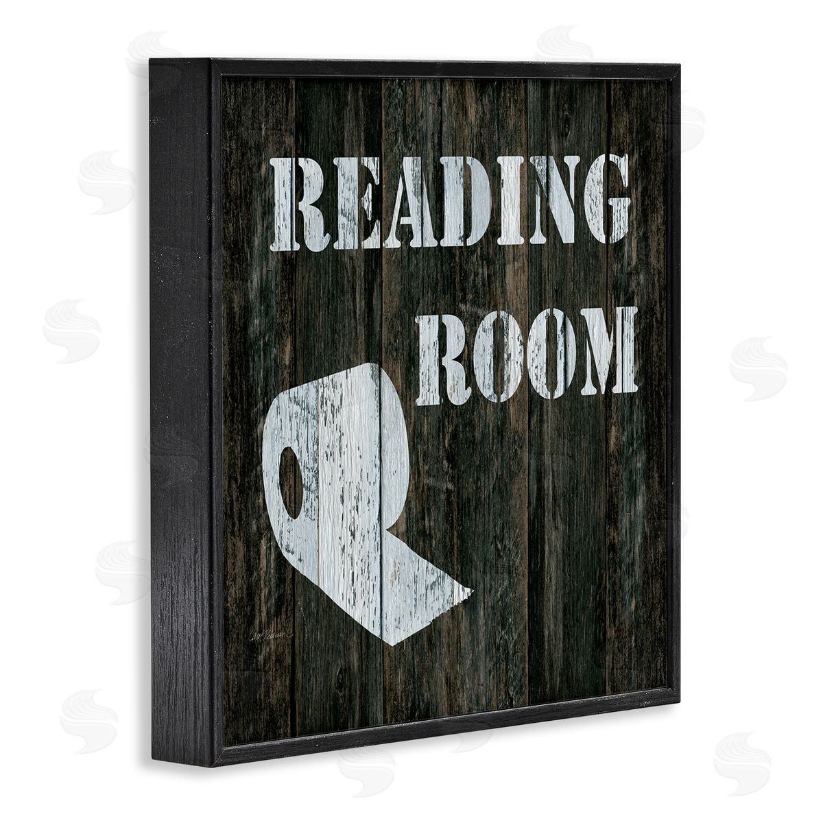Carol Robinson Reading Room Phrase Rustic Bathroom Toilet Paper Black Framed Glicee Wall Art Print