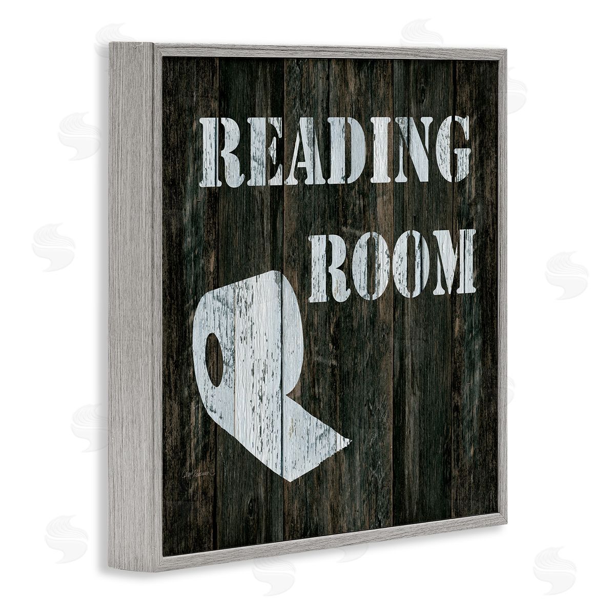 Carol Robinson Reading Room Phrase Rustic Bathroom Toilet Paper Gray Framed Glicee Wall Art Print