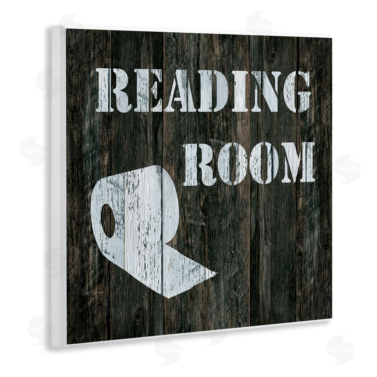 Carol Robinson Reading Room Phrase Rustic Bathroom Toilet Paper Wooden Wall Plaque Art Print