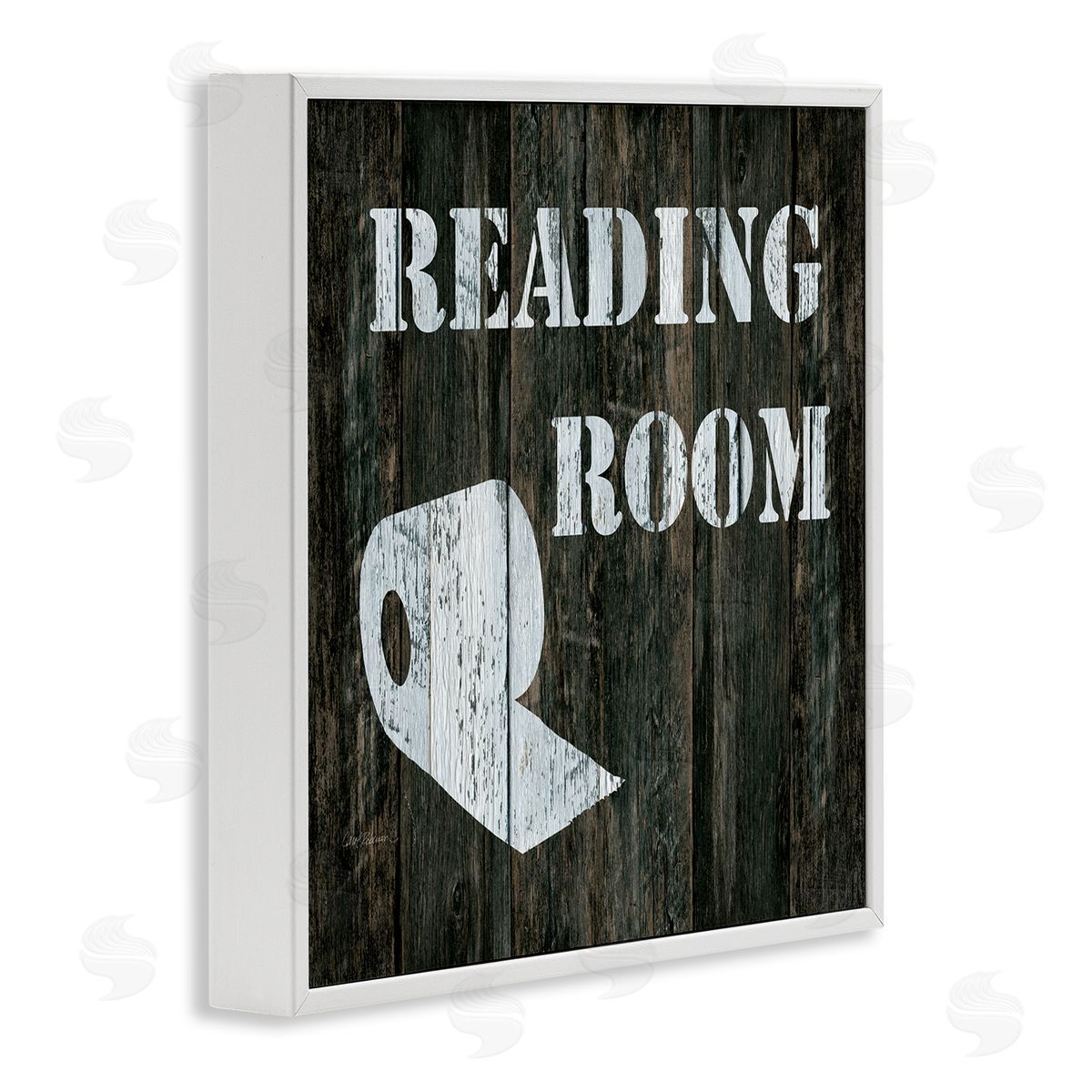 Carol Robinson Reading Room Phrase Rustic Bathroom Toilet Paper White Framed Glicee Wall Art Print