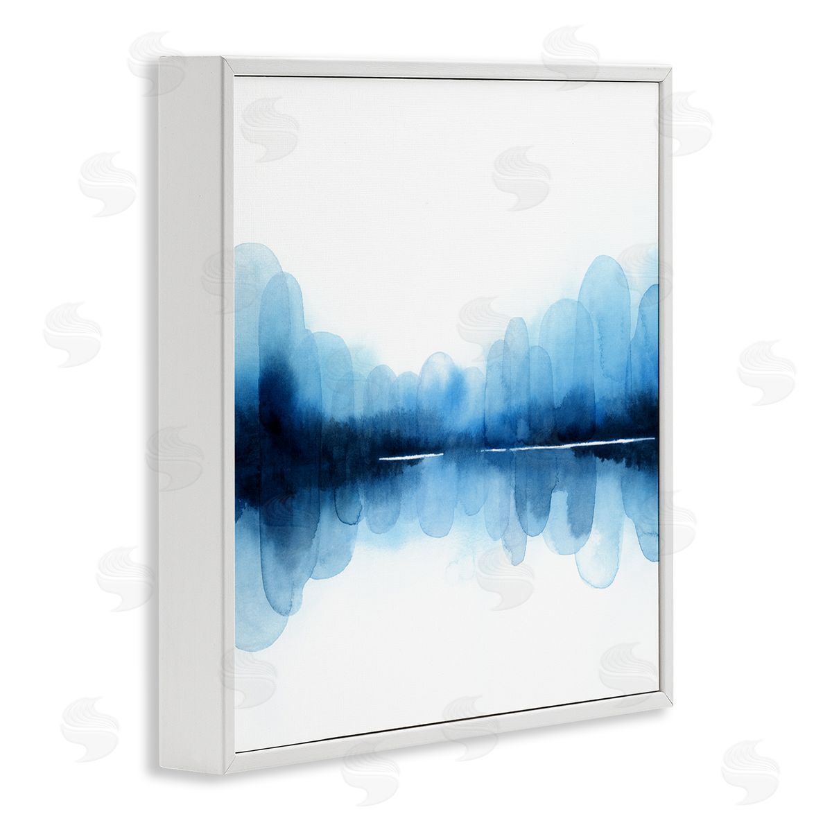 Grace Popp Blue Arch Asymmetrical Reflection Abstract Shapes over White White Framed Glicee Wall Art Print