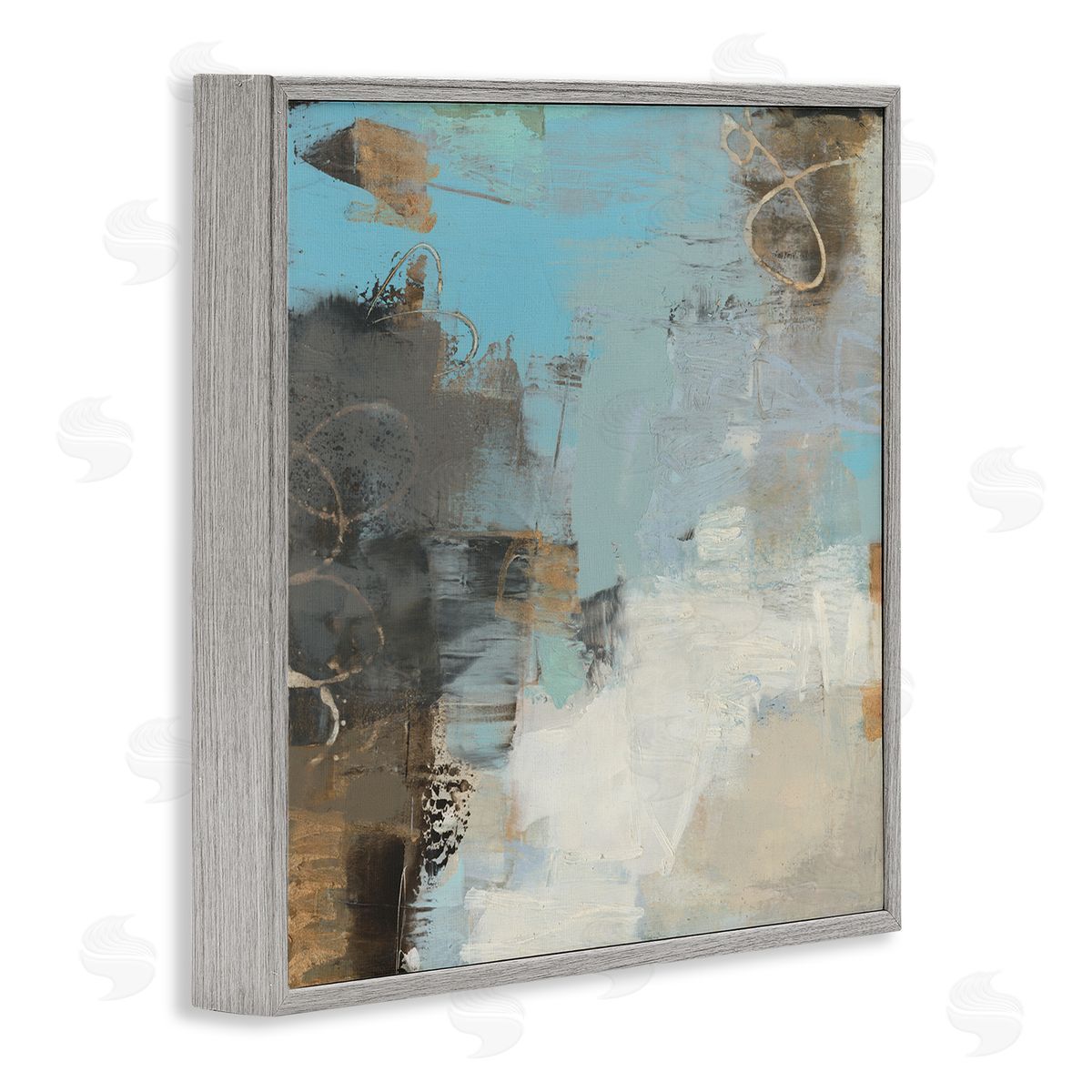 Sue Jachimiec Rustic Expressive Abstraction Brown Towards Blue Impression Gray Framed Glicee Wall Art Print