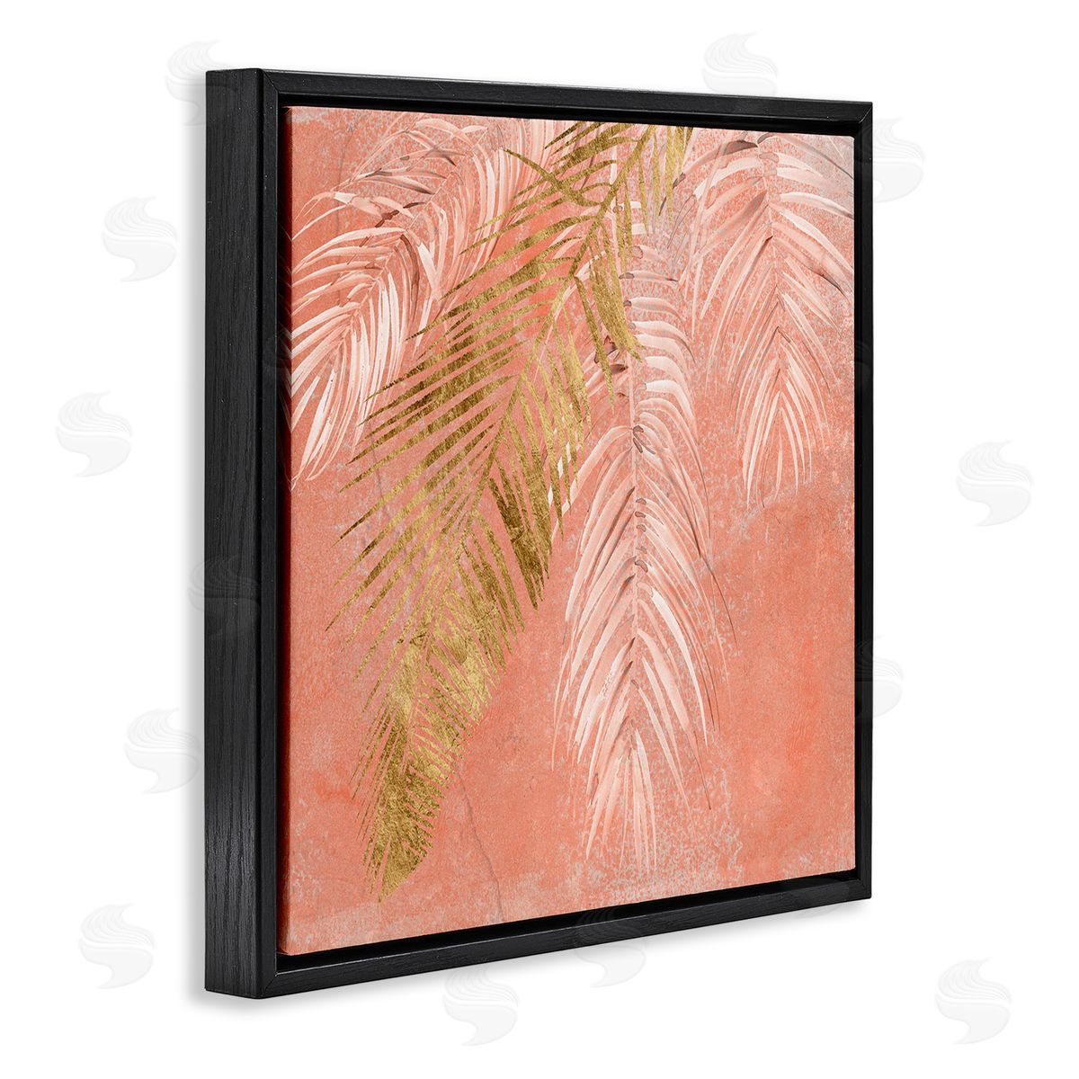 Jennifer Paxton Parker Pink Palm Fronds Distressed Tropical Plant Still Life Black Floating Frame Canvas Wall Art Print
