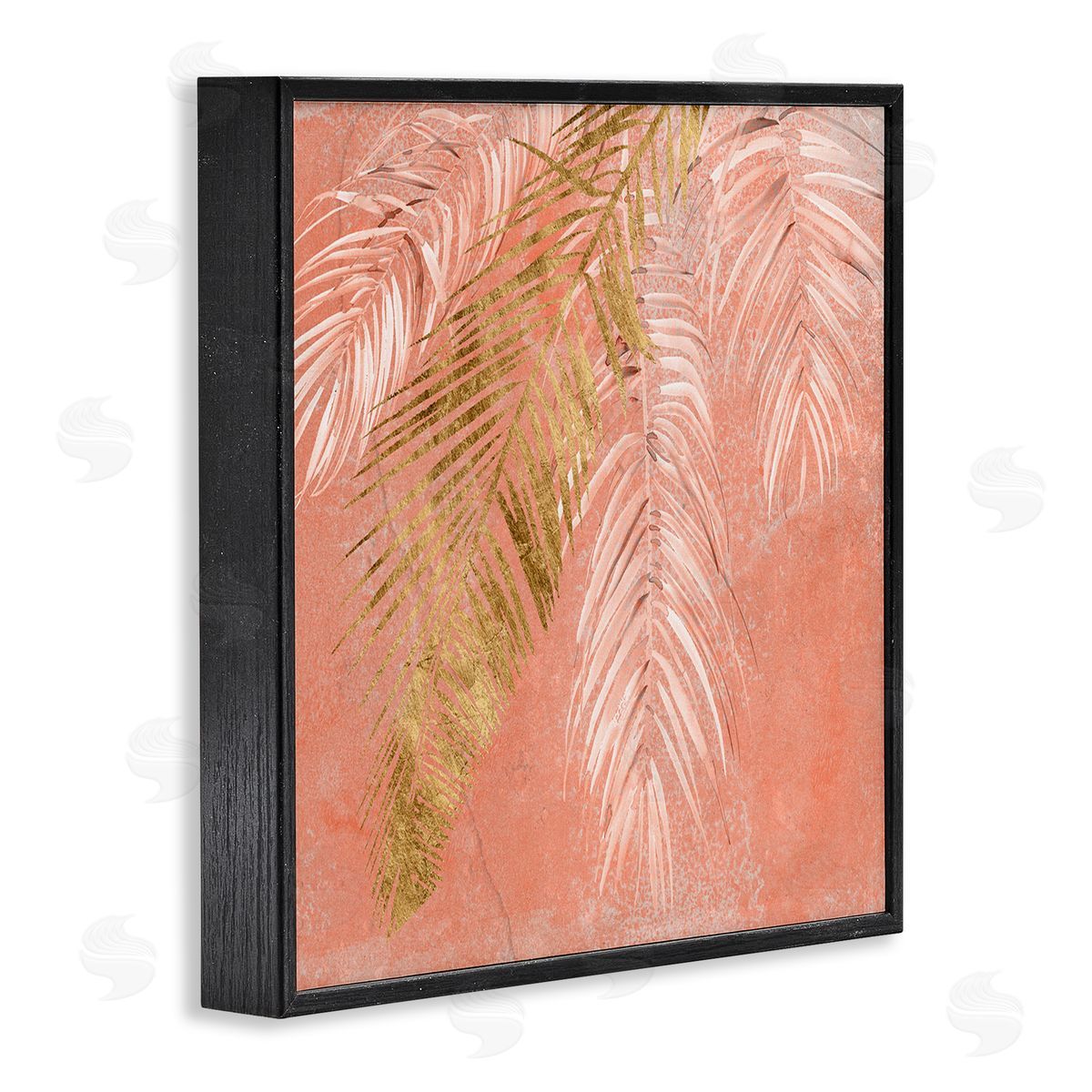 Jennifer Paxton Parker Pink Palm Fronds Distressed Tropical Plant Still Life Black Framed Glicee Wall Art Print