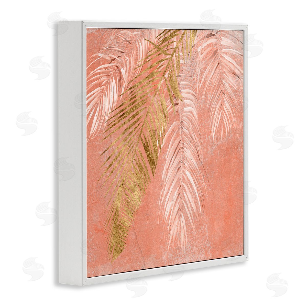 Jennifer Paxton Parker Pink Palm Fronds Distressed Tropical Plant Still Life White Framed Glicee Wall Art Print