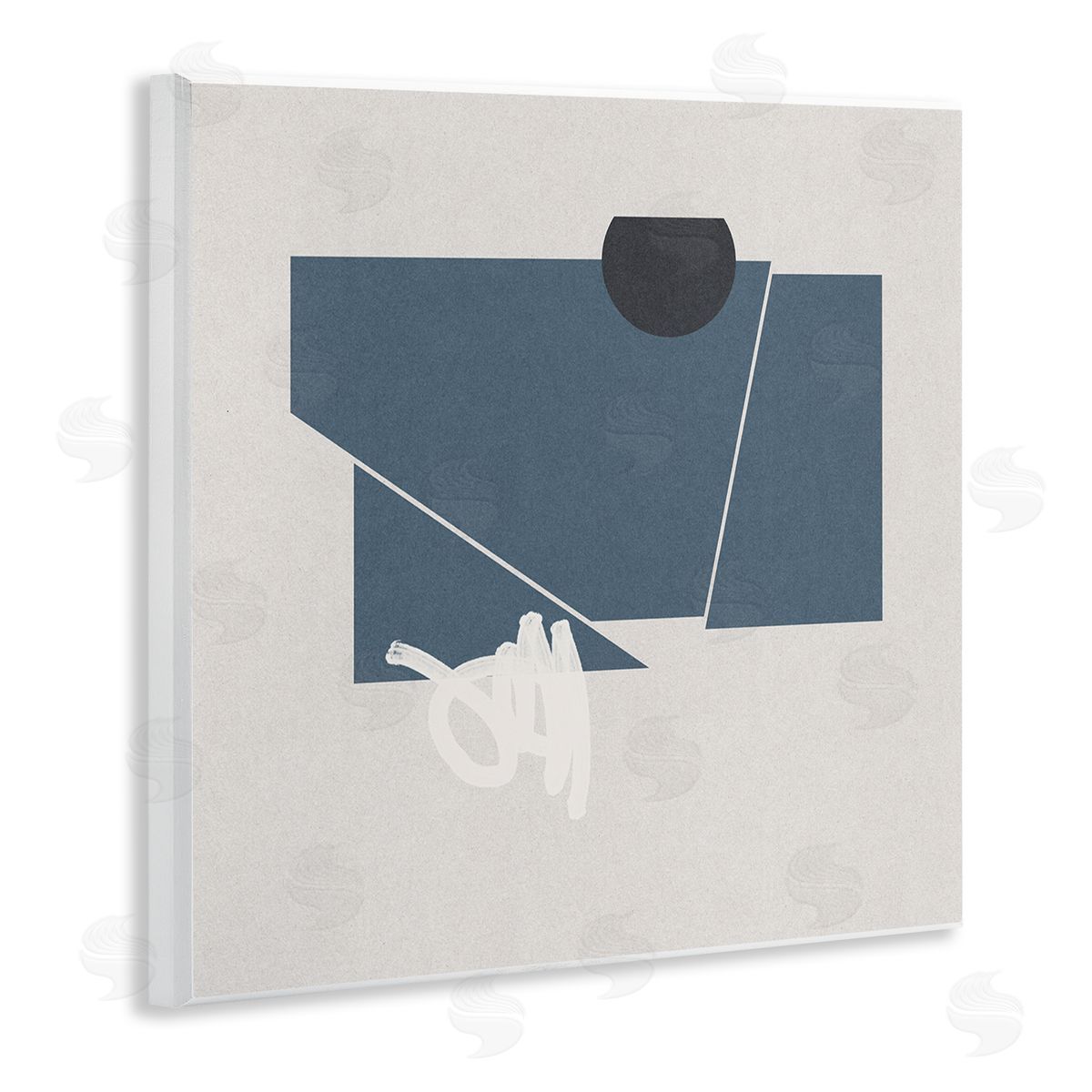 Jacob Green Modern Breaking Shapes Abstract Blue Sharp Lines Wooden Wall Plaque Art Print