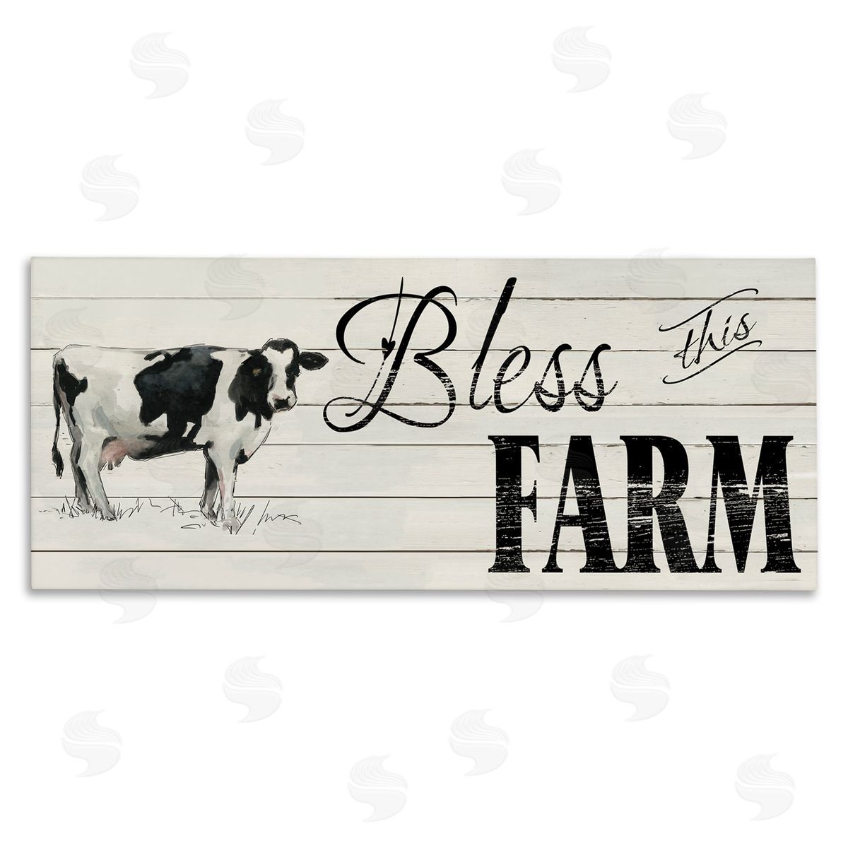Carol Robinson Bless This Farm Sentiment Traditional Dairy Cow
