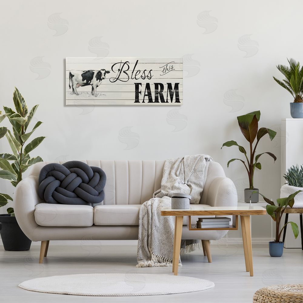 Carol Robinson Bless This Farm Sentiment Traditional Dairy Cow